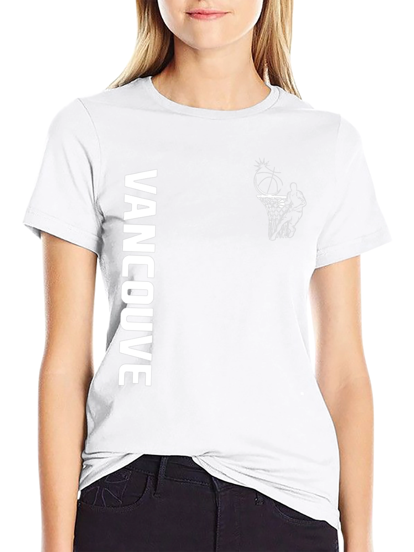 Vancouver Basketball Graphic T-Shirt - Black Cotton Tee