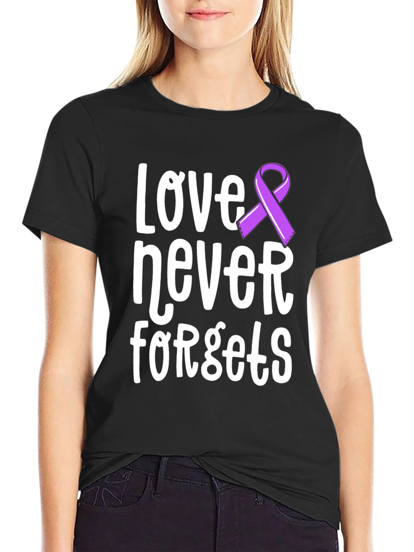 Love Never Forgets Awareness Ribbon T-Shirt