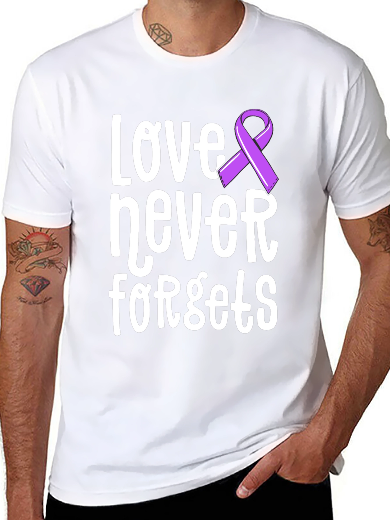 Love Never Forgets Awareness Ribbon T-Shirt