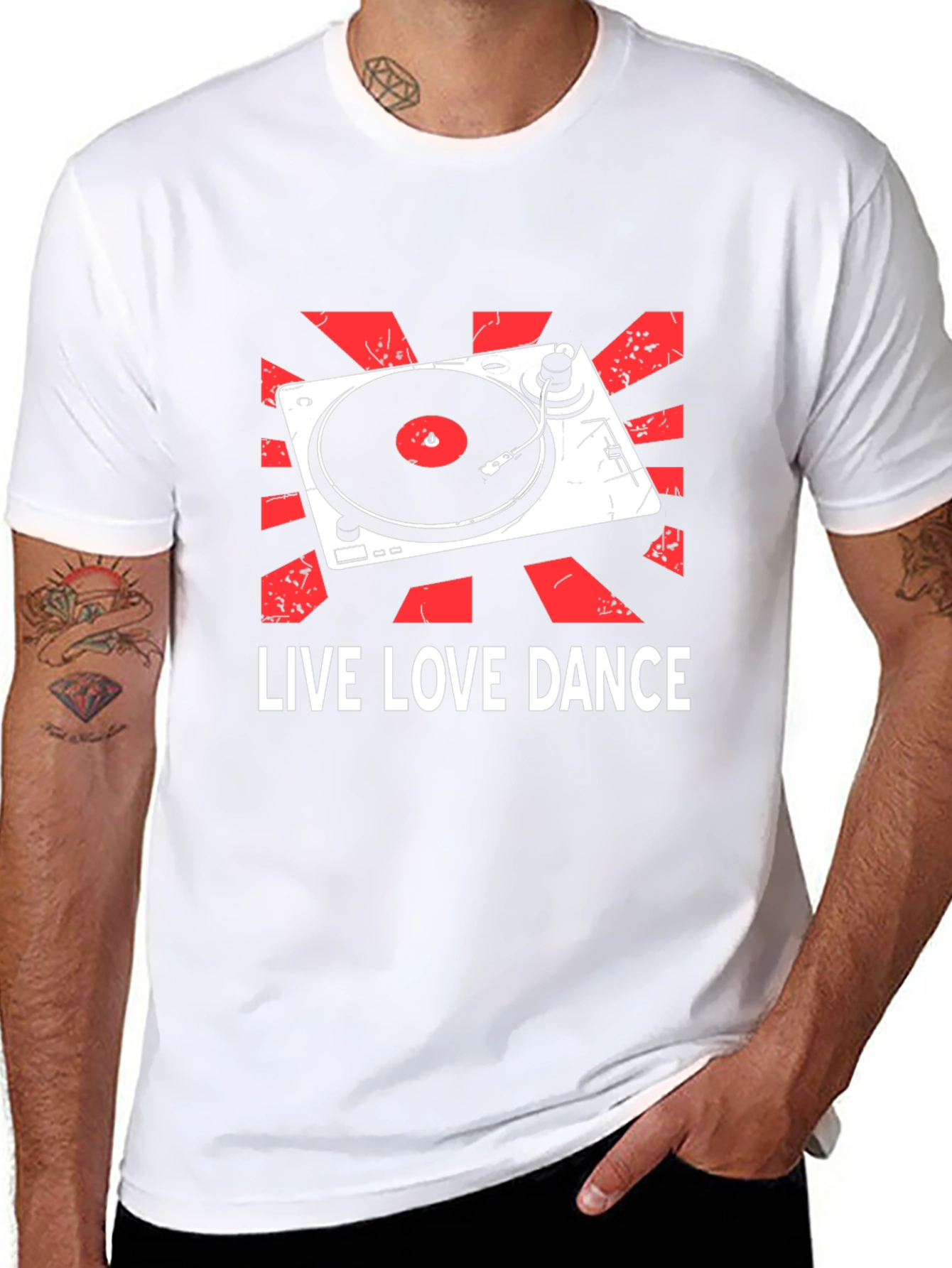 Live Love Dance DJ Turntable Graphic T-Shirt