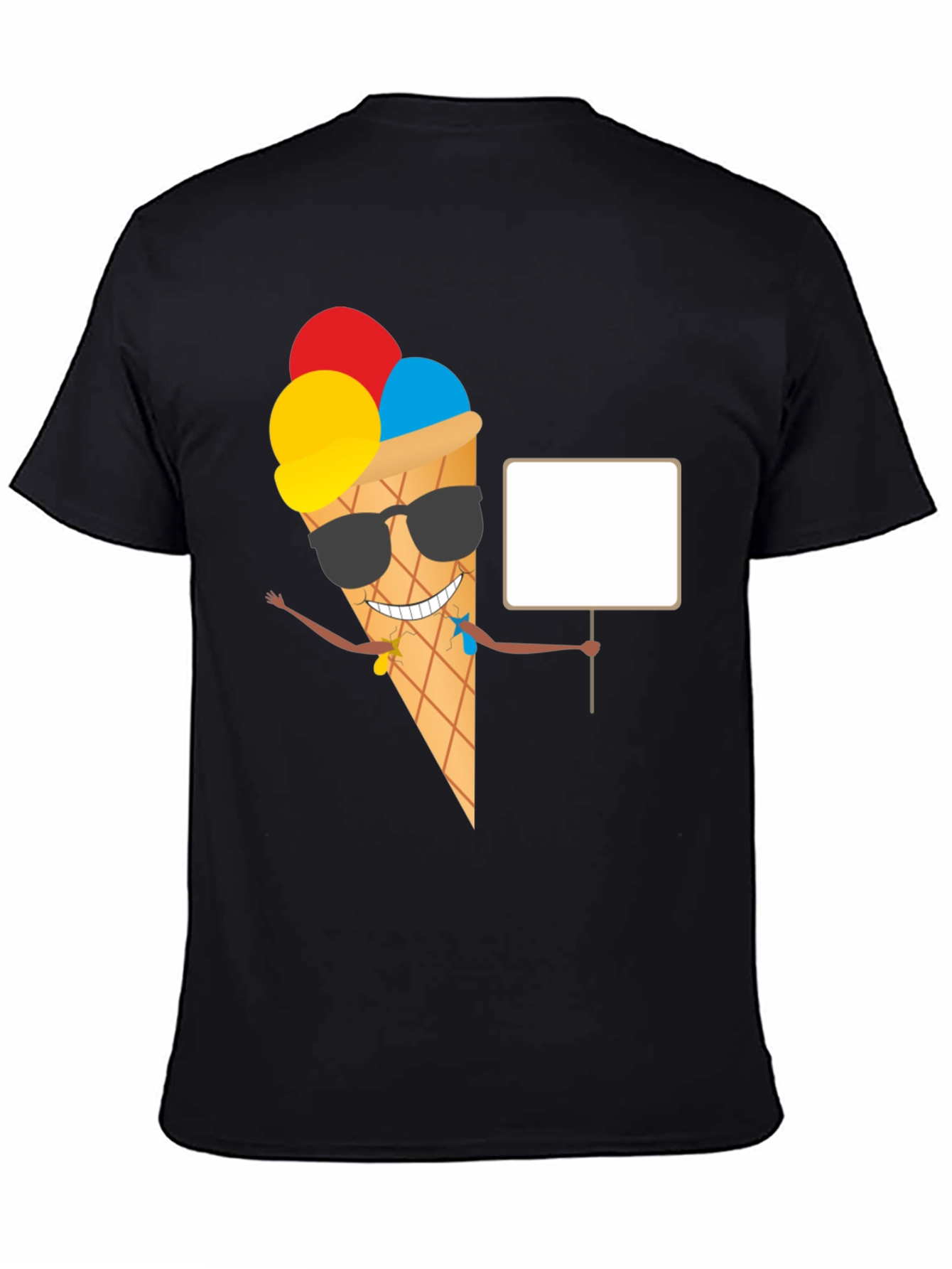 Cool Ice Cream Cone Graphic Tee - Black