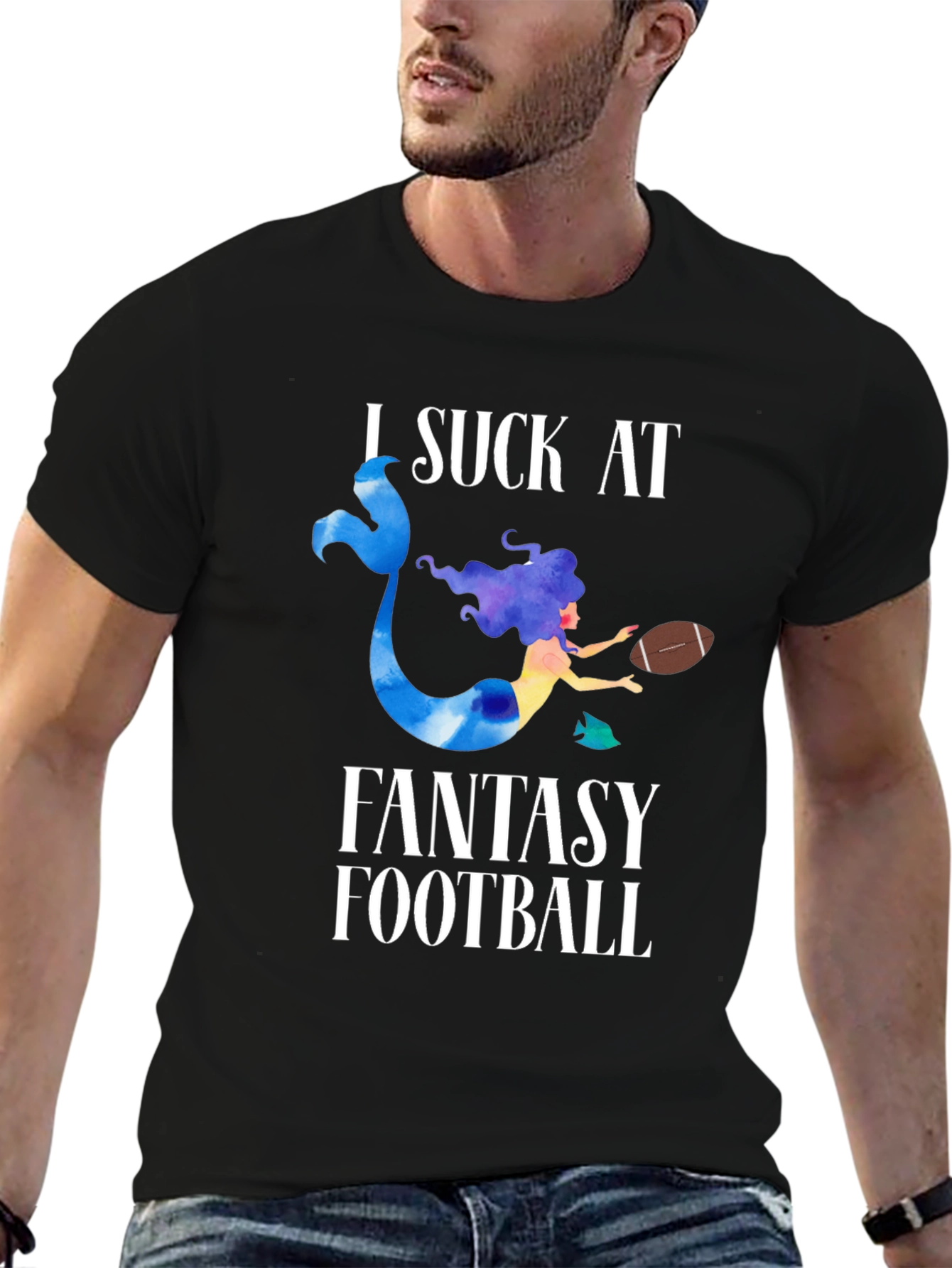 Fantasy Football Mermaid Graphic T-Shirt