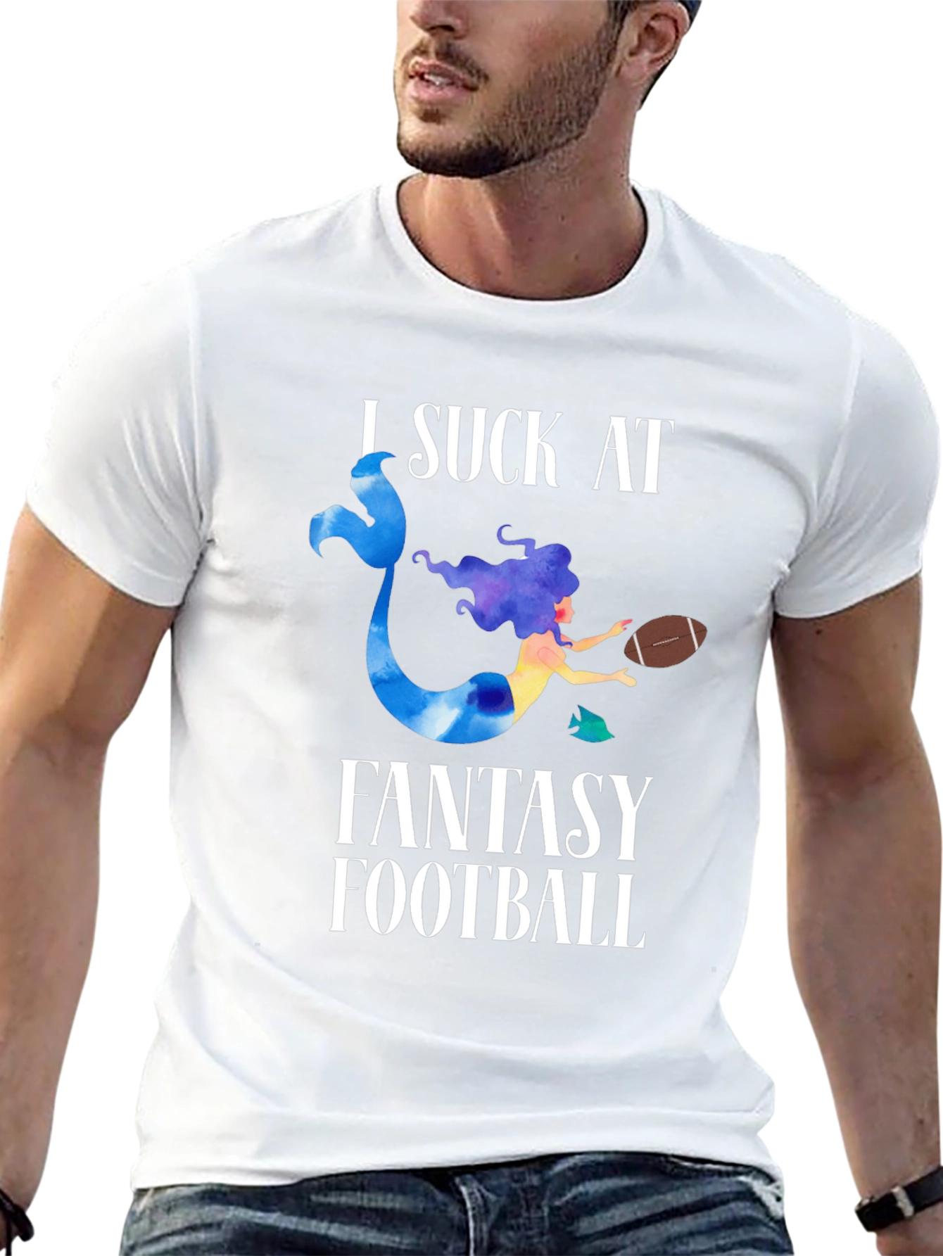 Fantasy Football Mermaid Graphic T-Shirt