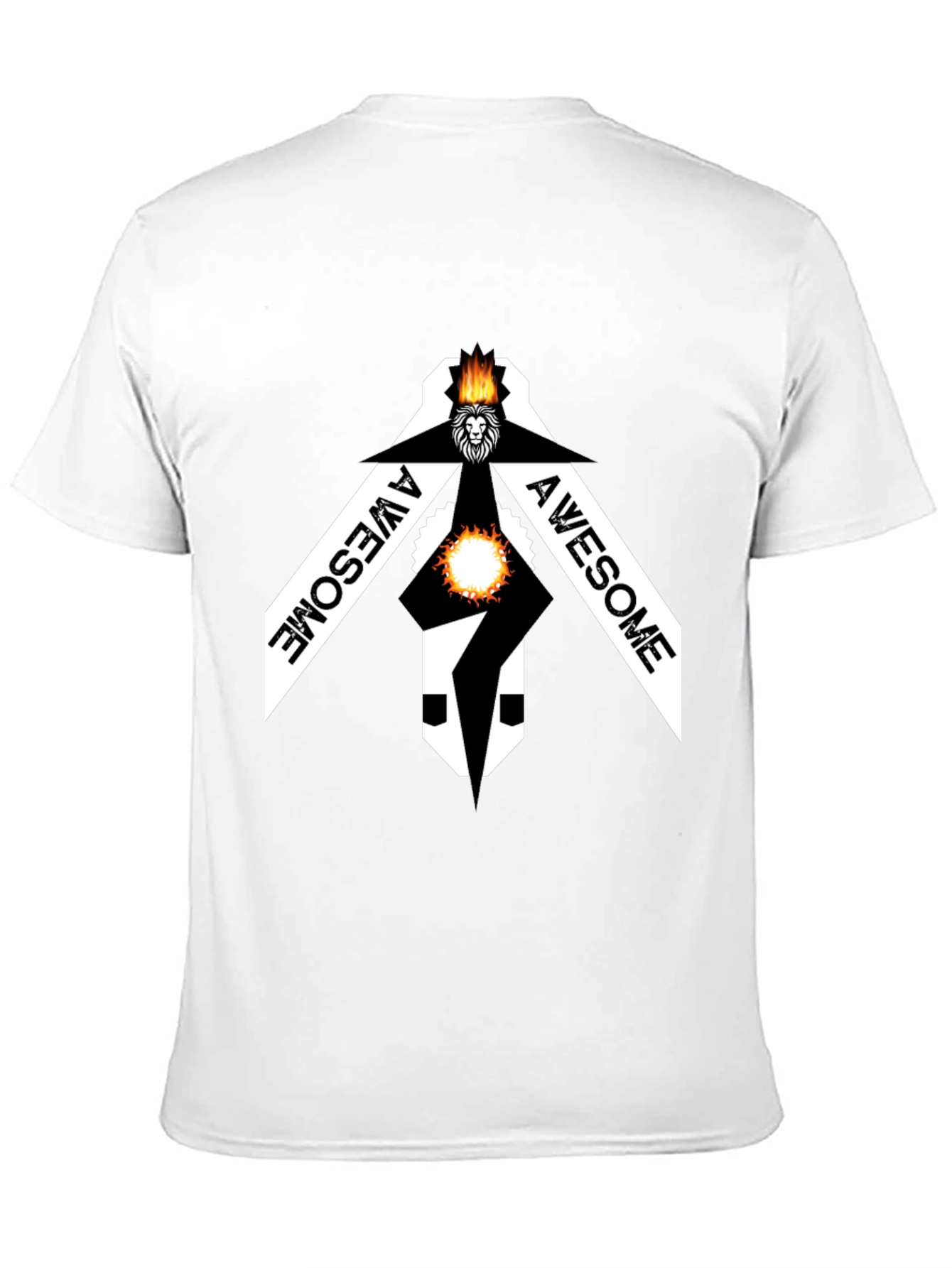 Awesome Lion Graphic Black Tee Shirt