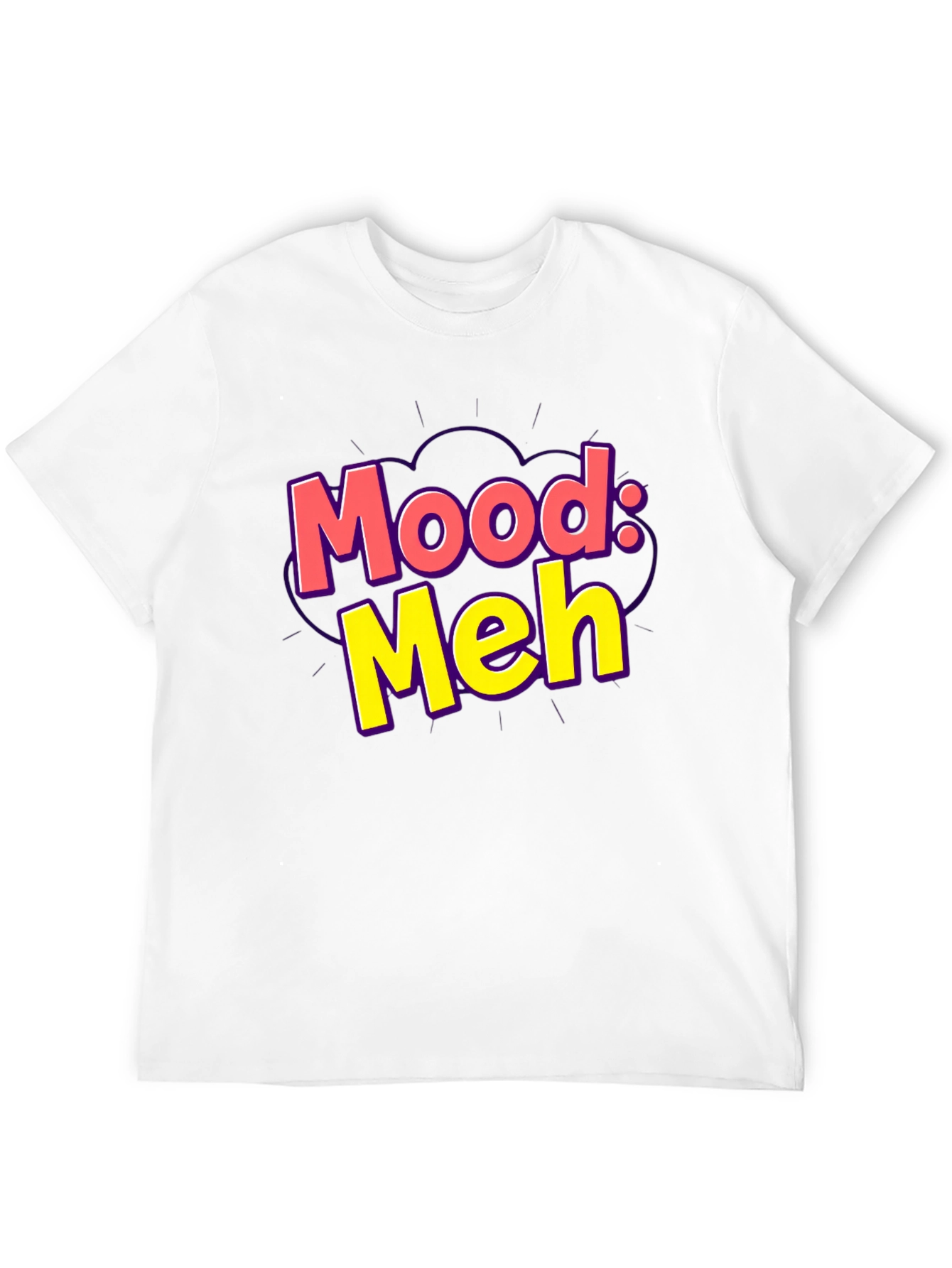 Mood: Meh Graphic Tee - Black Casual T-Shirt