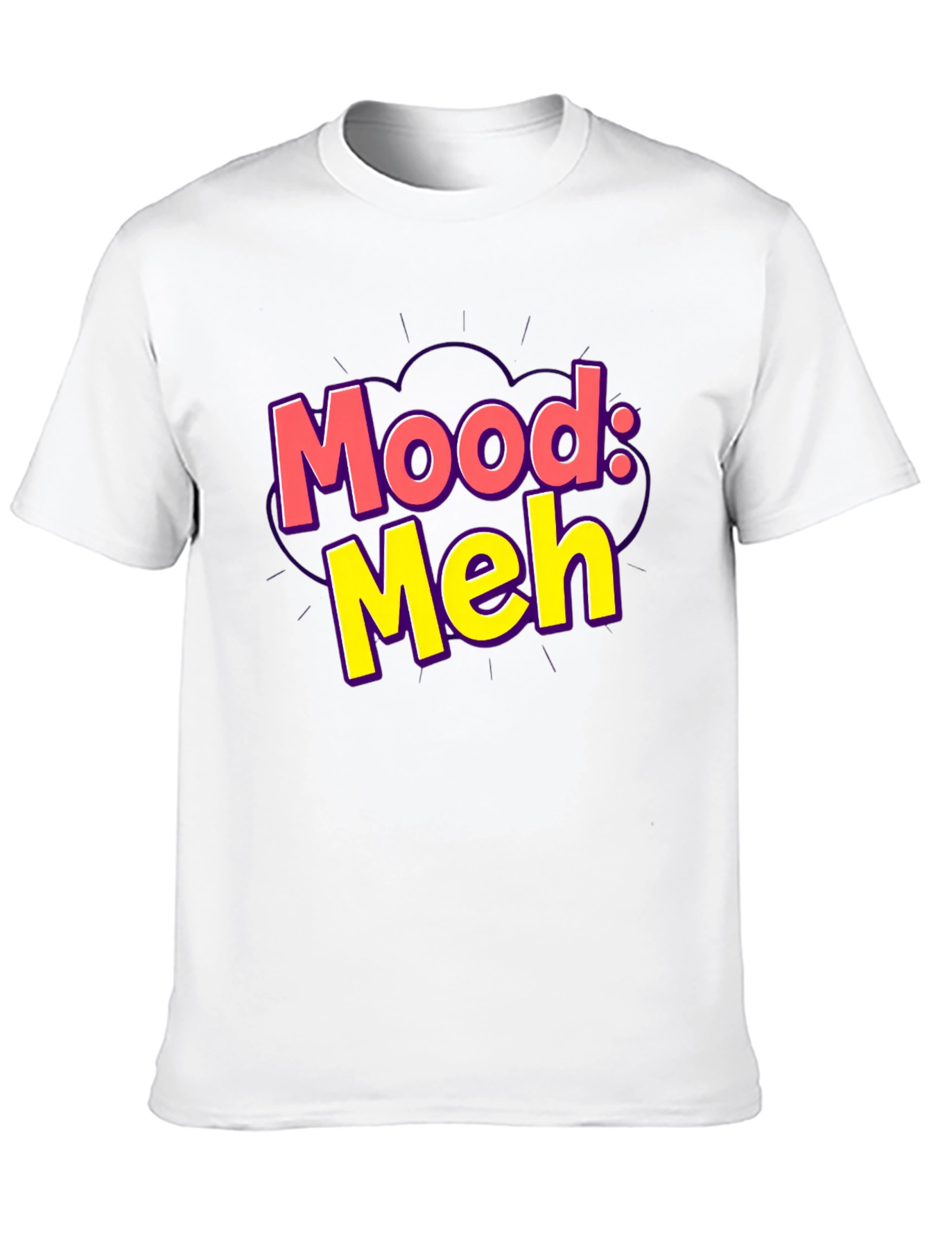 Mood: Meh Graphic Tee - Black Casual T-Shirt