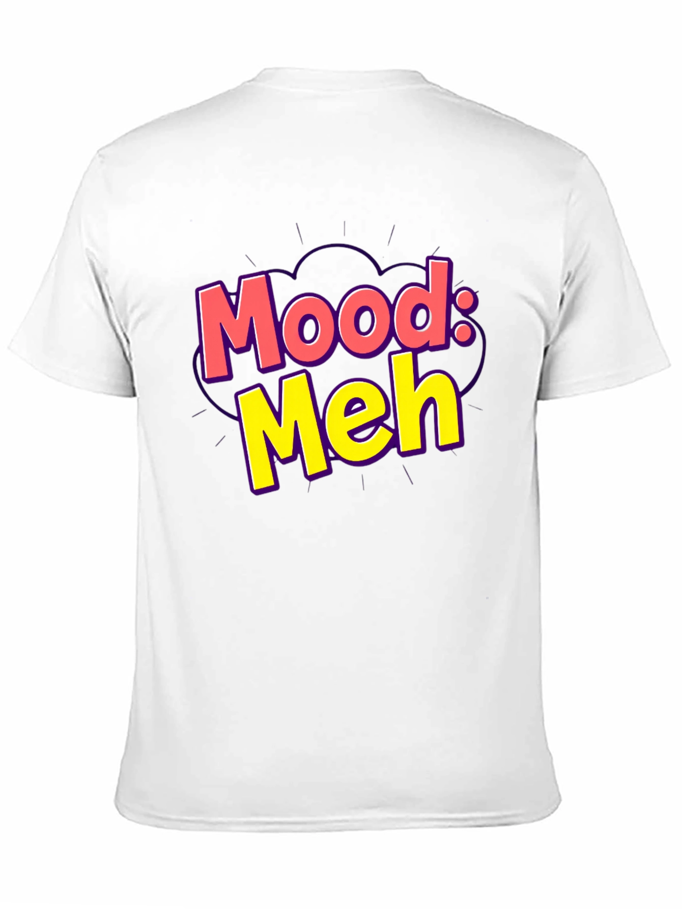 Mood: Meh Graphic Tee - Black Casual T-Shirt