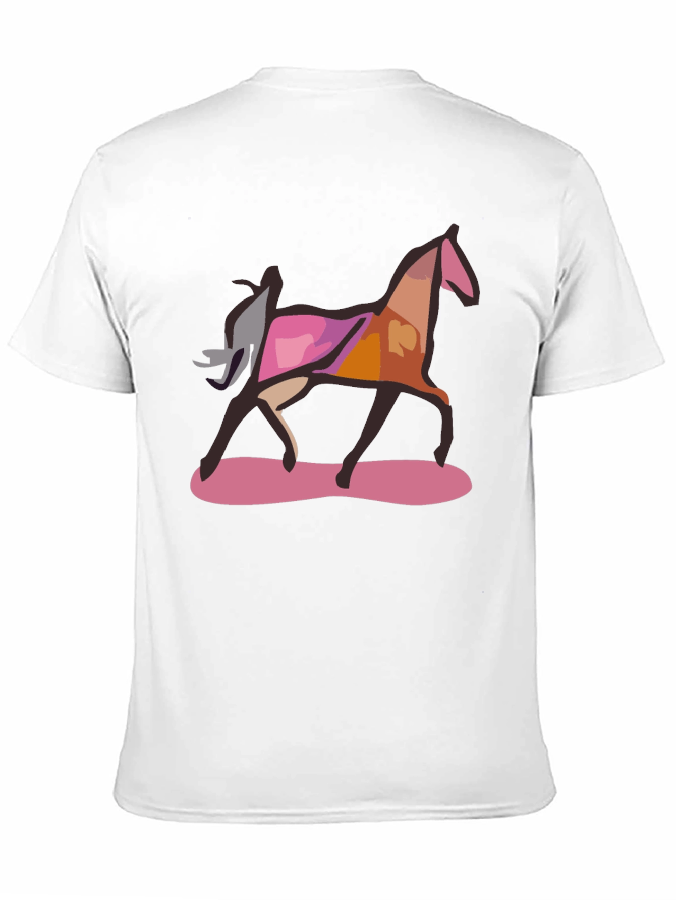 Abstract Horse Graphic Black T-Shirt
