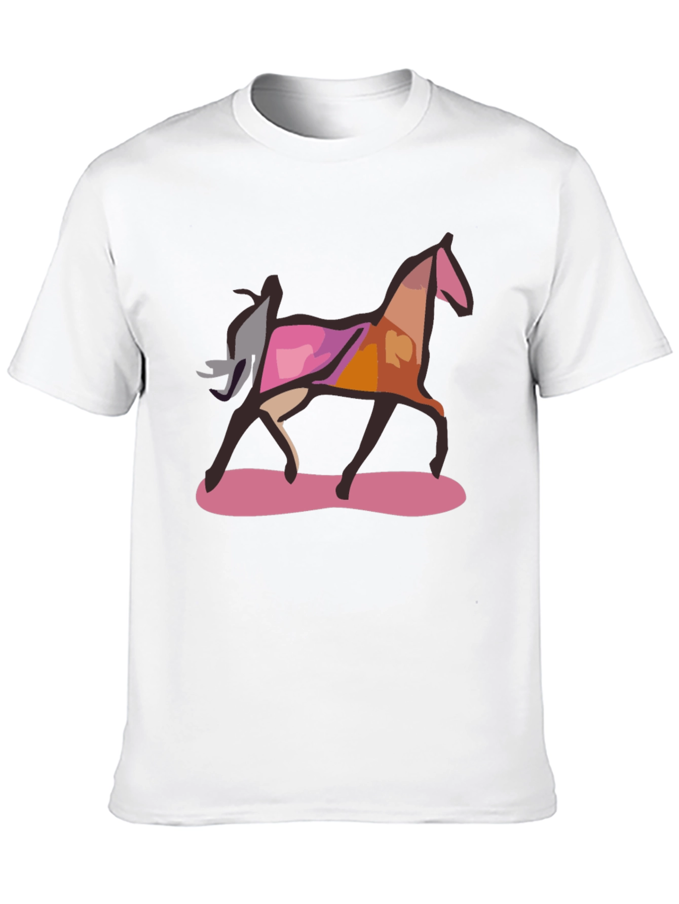 Abstract Horse Graphic Black T-Shirt