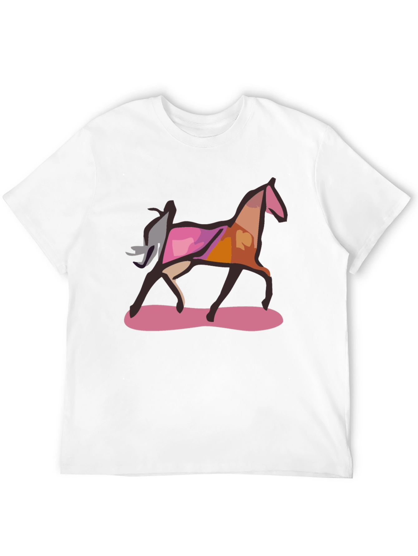 Abstract Horse Graphic Black T-Shirt
