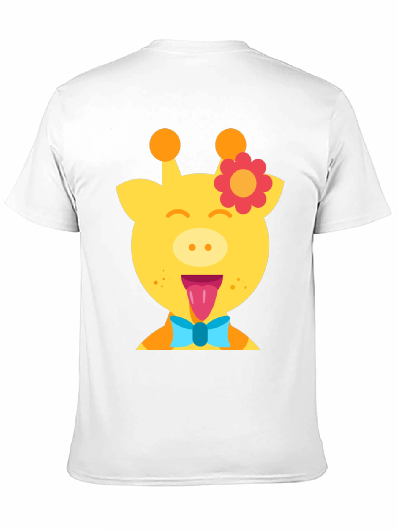 Giraffe Cartoon T-Shirt Fun Graphic Tee Mens Casual Top