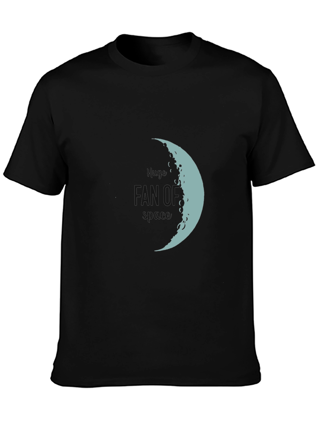 Lunar Crescent Graphic Tee - Soft Black Cotton