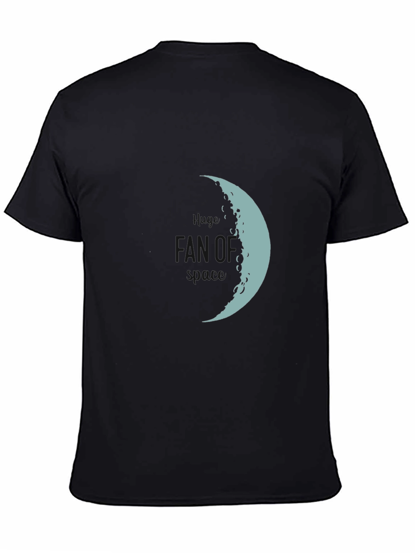Lunar Crescent Graphic Tee - Soft Black Cotton