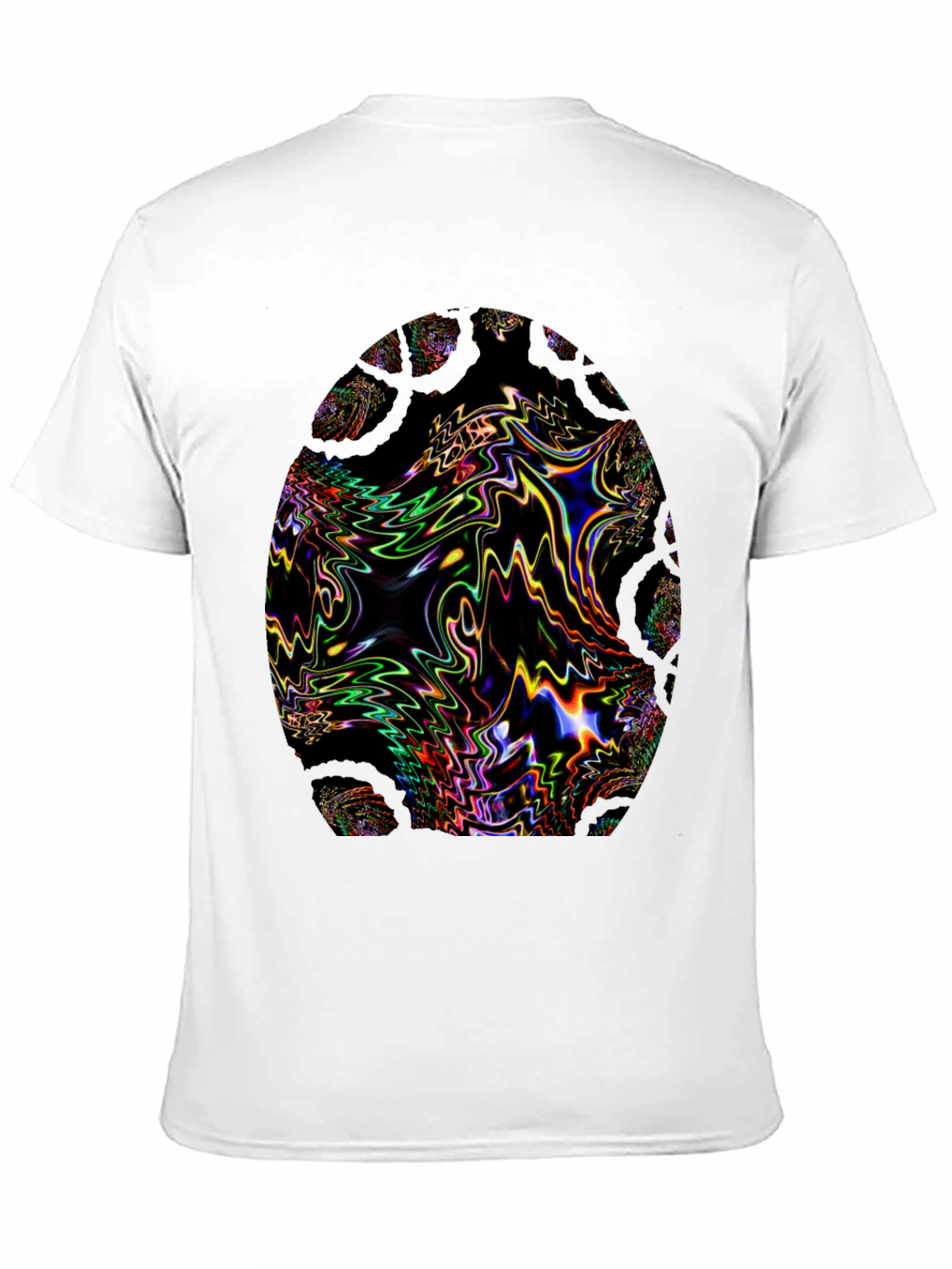 Psychedelic Fractal Egg Graphic Black T-Shirt