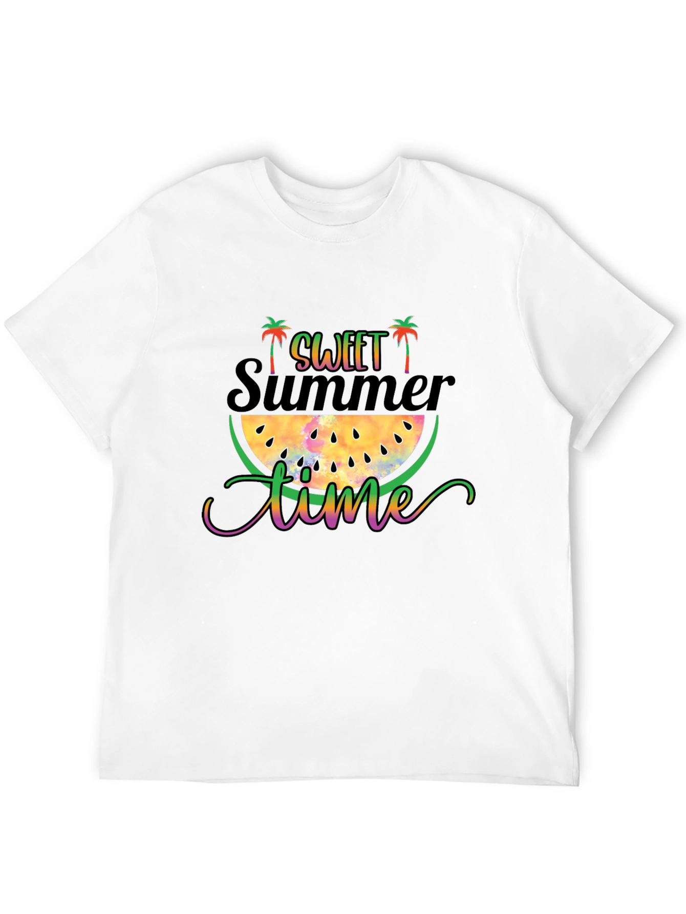 Sweet Summer Time Black Graphic T-Shirt