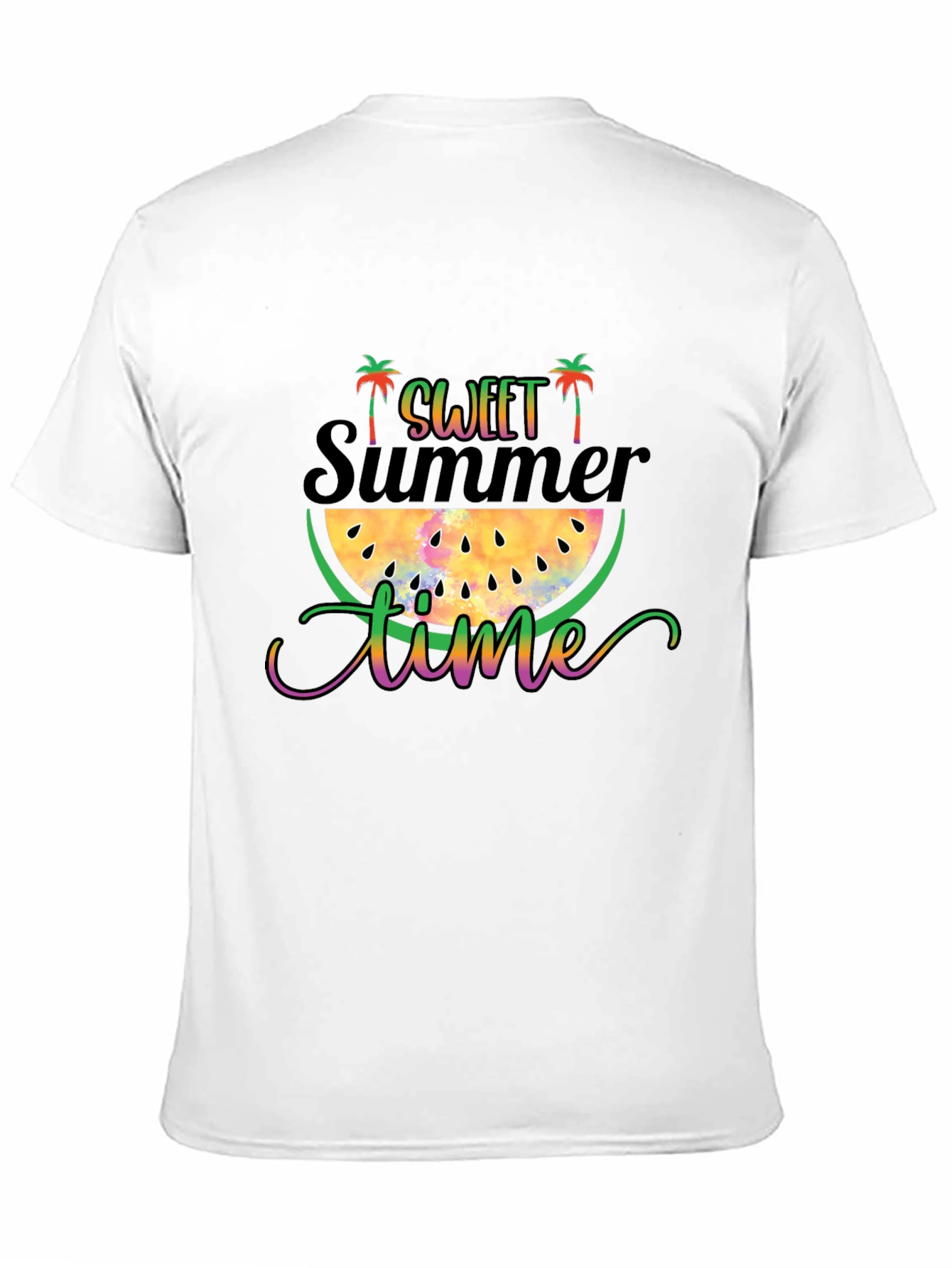 Sweet Summer Time Black Graphic T-Shirt