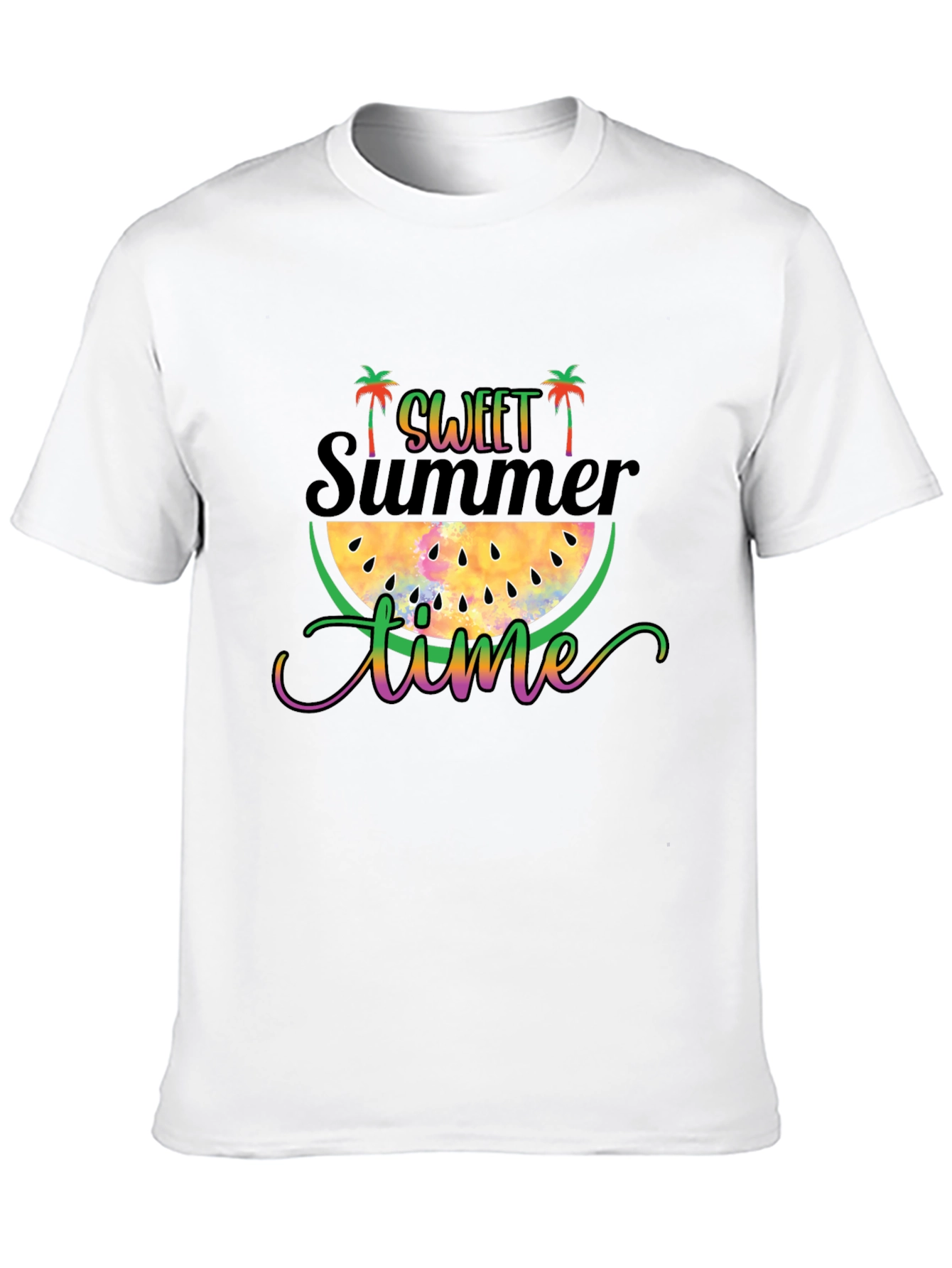 Sweet Summer Time Black Graphic T-Shirt