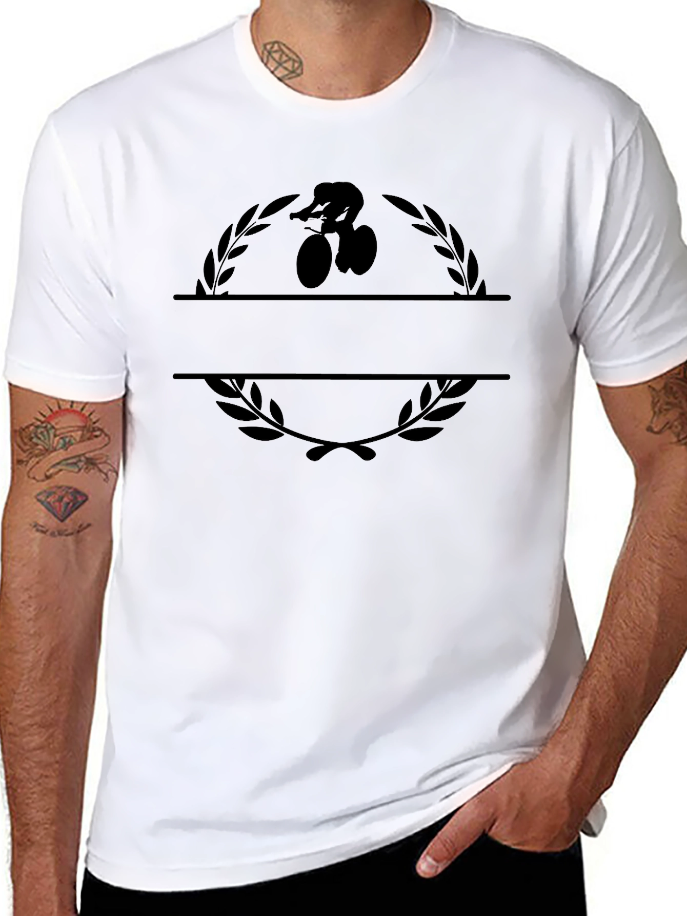 Cyclist Laurel Graphic Tee - Black