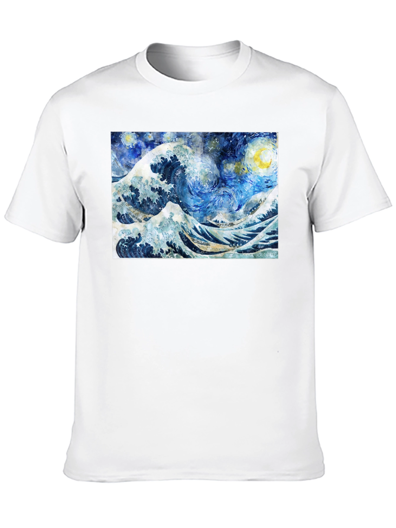 Starry Wave T-Shirt - Artistic Black Tee