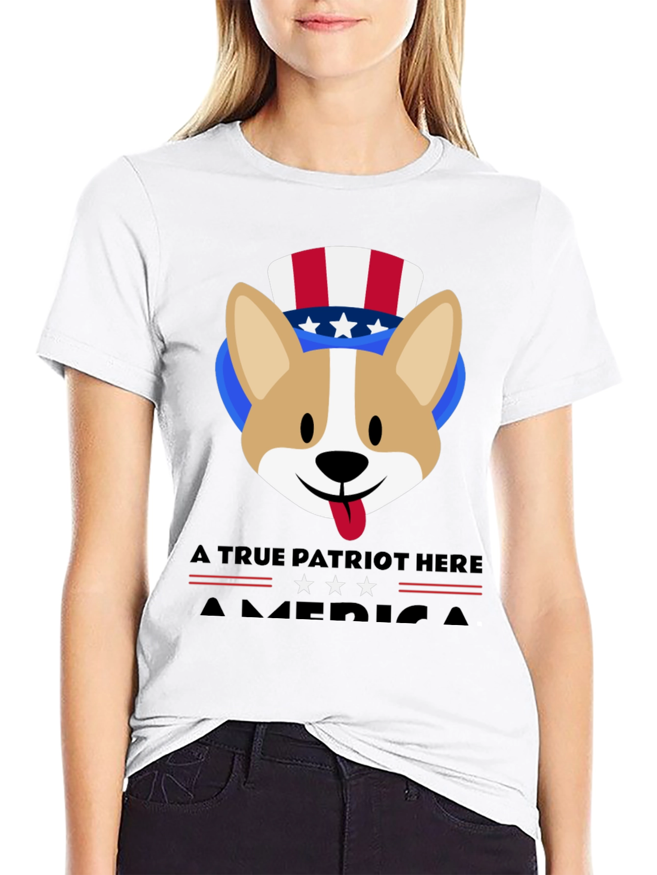 Patriotic Corgi USA T-Shirt