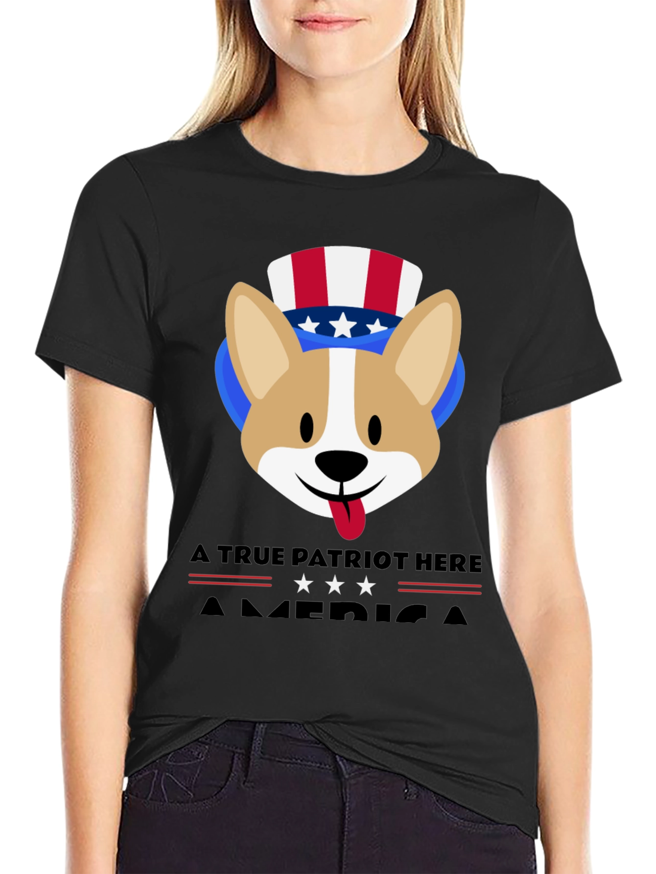 Patriotic Corgi USA T-Shirt