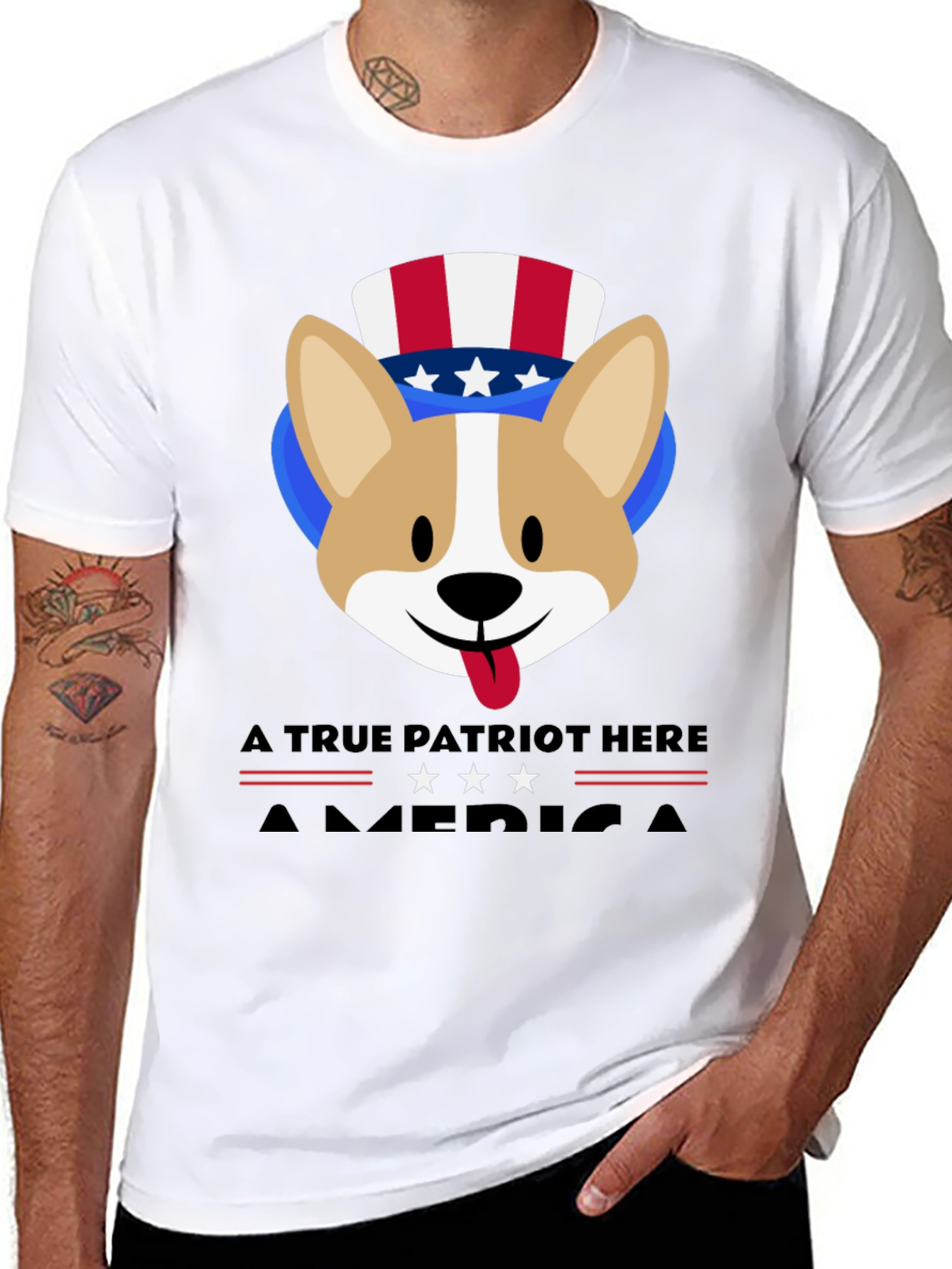 Patriotic Corgi USA T-Shirt