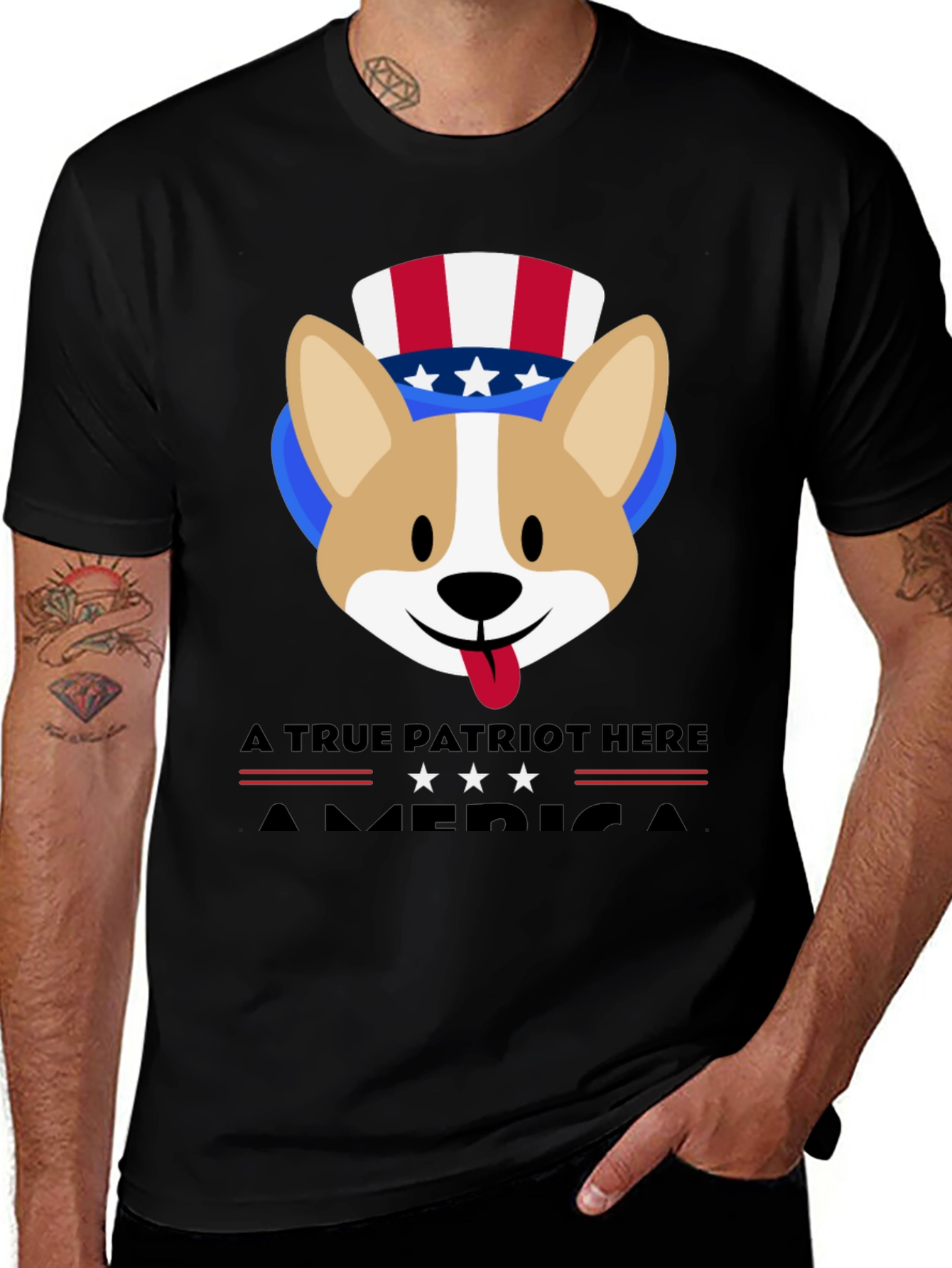 Patriotic Corgi USA T-Shirt