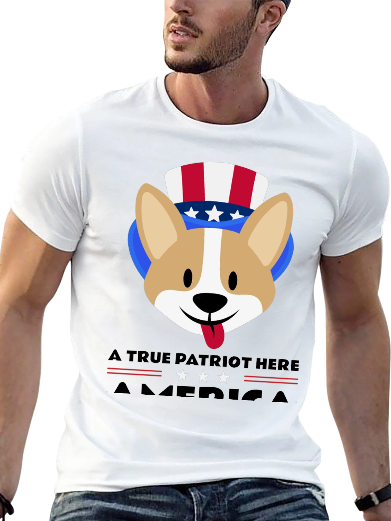 Patriotic Corgi USA T-Shirt
