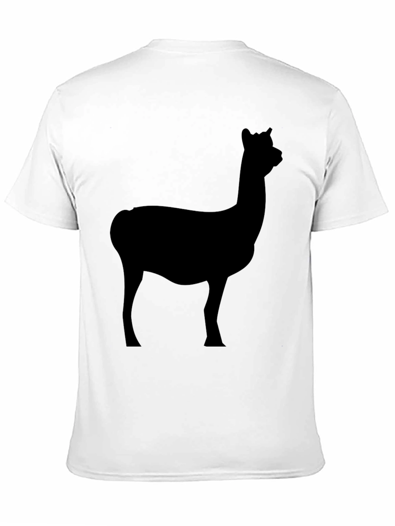 Mens Black T-Shirt with Alpaca Silhouette Graphic