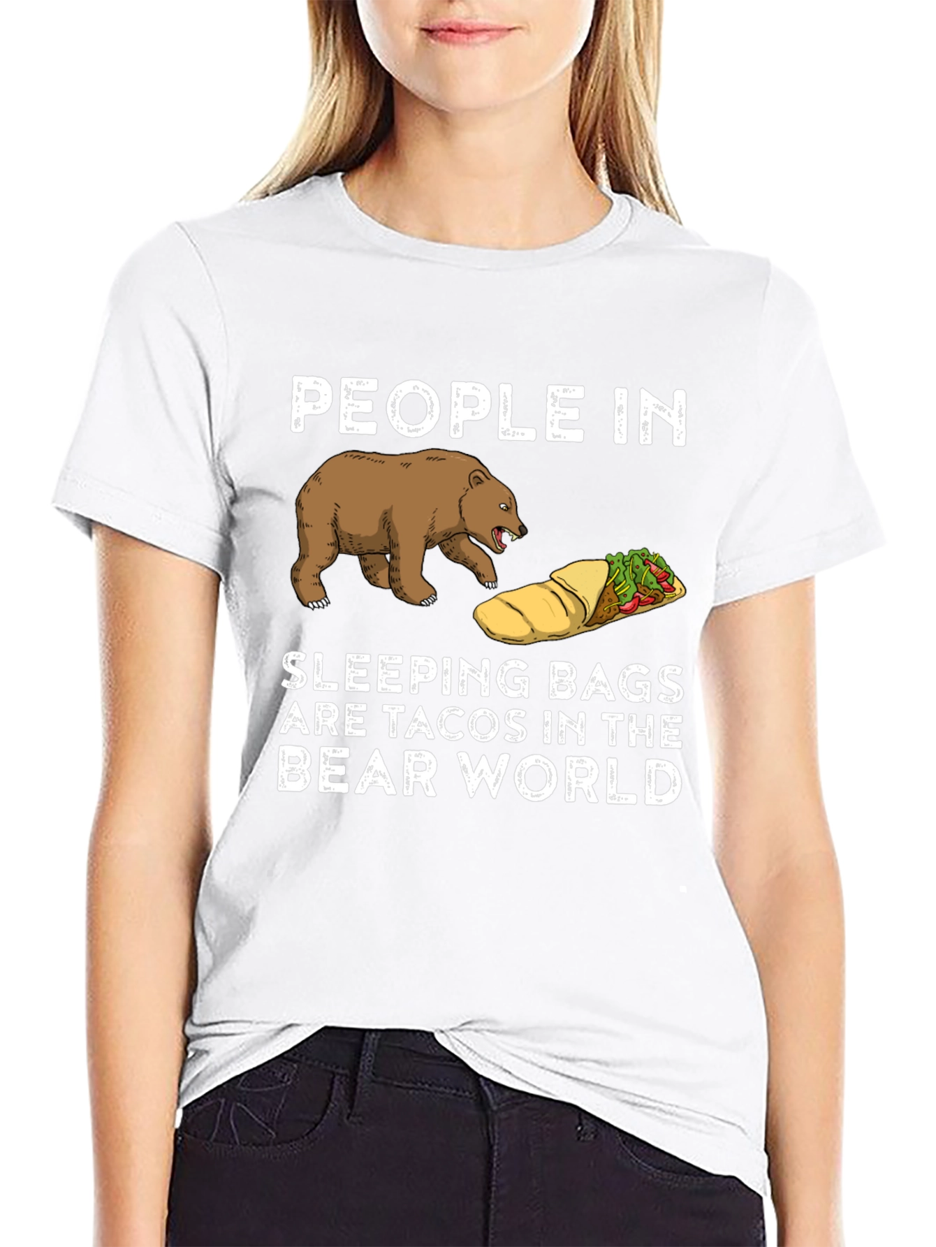 Bear World Taco Sleeping Bag Funny T-Shirt