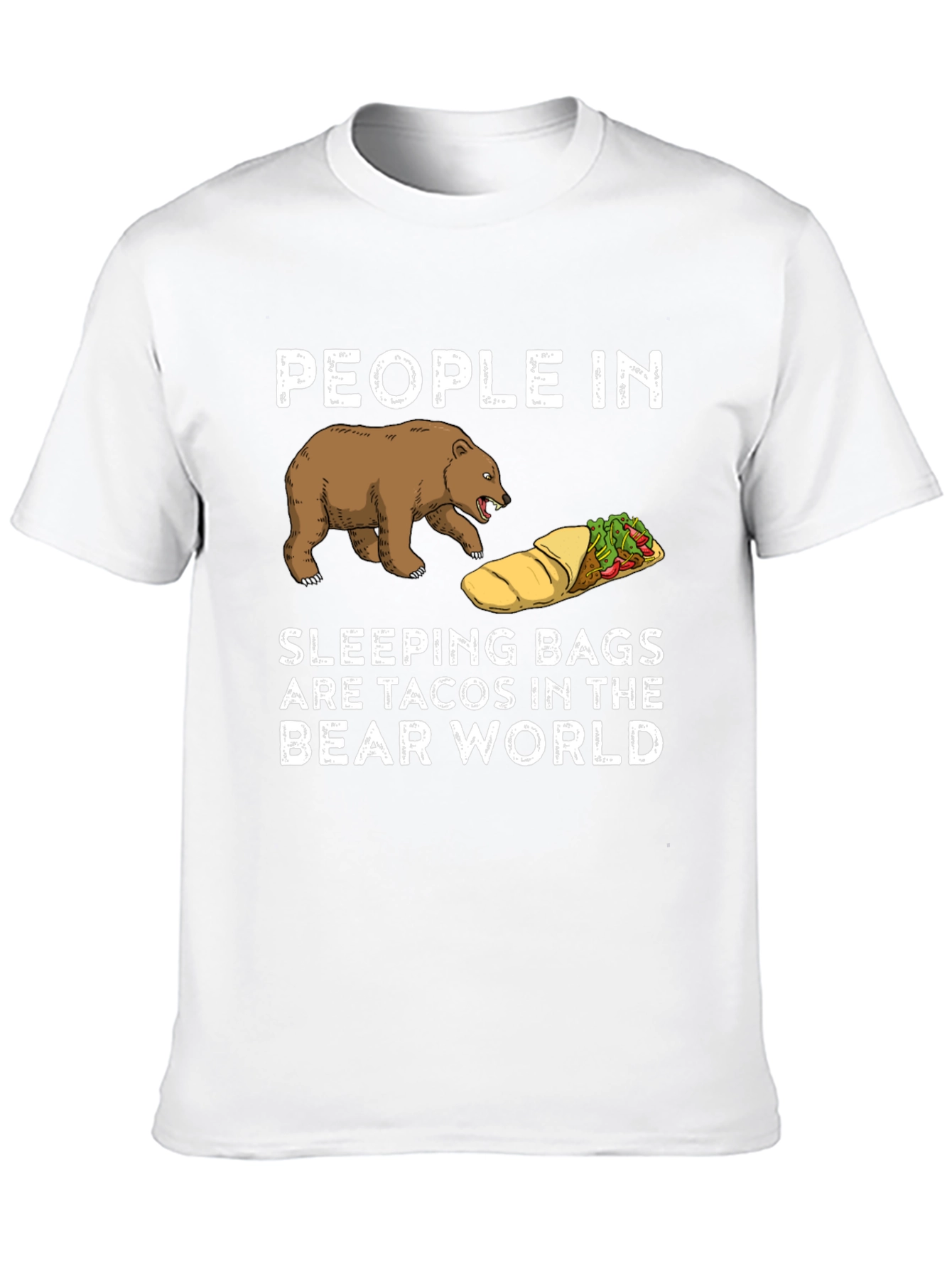 Bear World Taco Sleeping Bag Funny T-Shirt