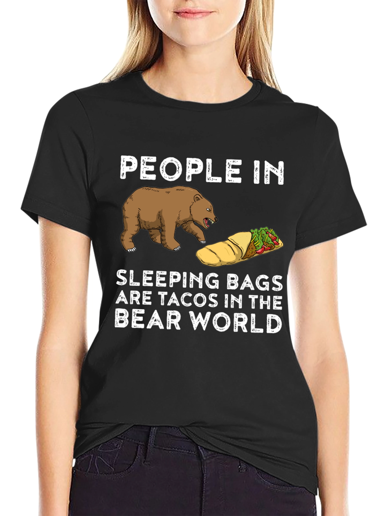 Bear World Taco Sleeping Bag Funny T-Shirt