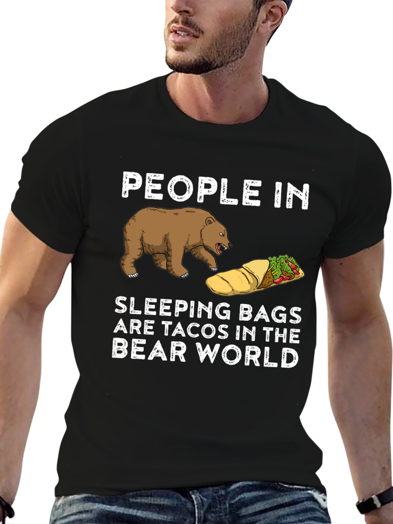 Bear World Taco Sleeping Bag Funny T-Shirt