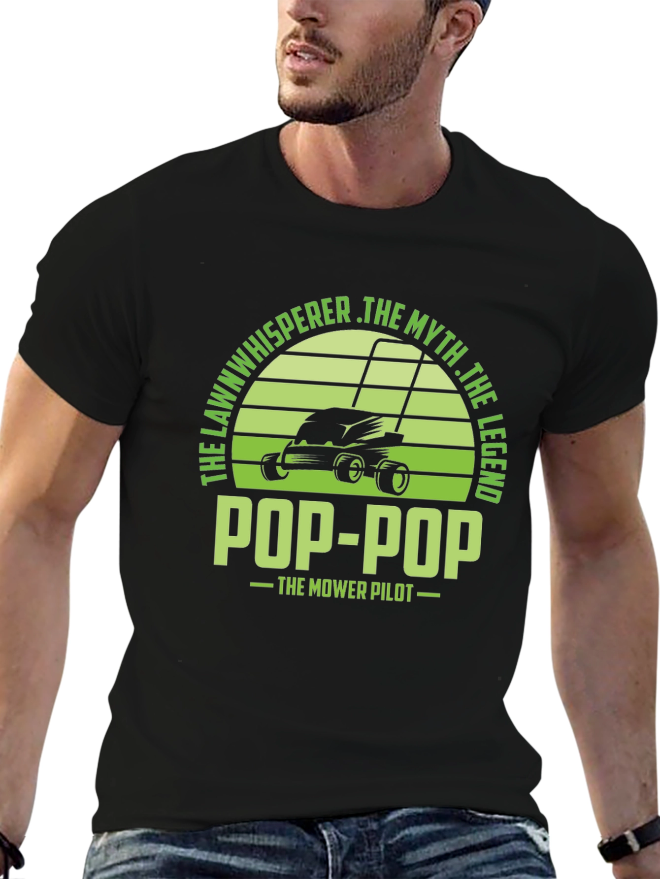 Pop-Pop the Mower Pilot T-Shirt - Lawn Whisperer Legend