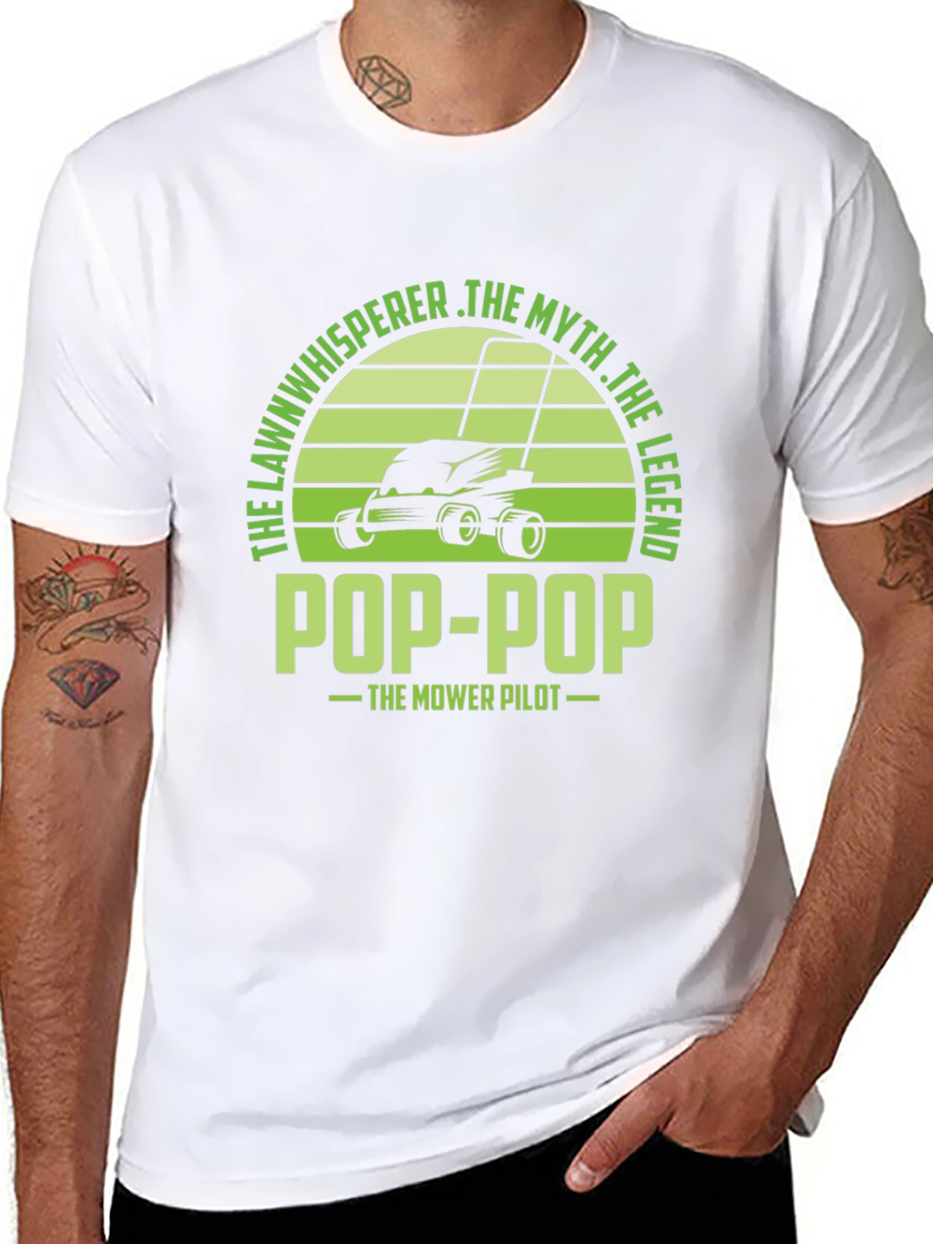 Pop-Pop the Mower Pilot T-Shirt - Lawn Whisperer Legend