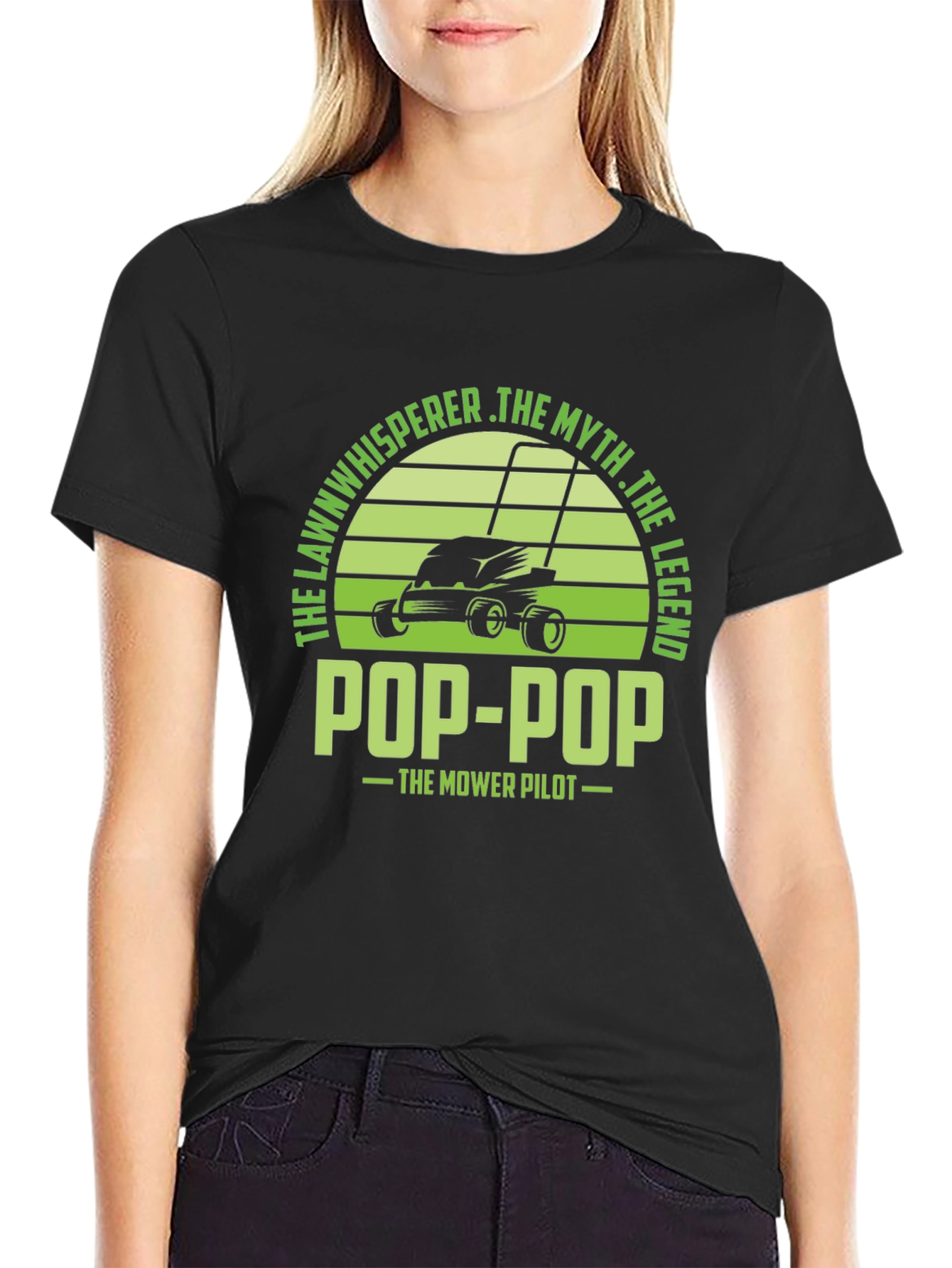 Pop-Pop the Mower Pilot T-Shirt - Lawn Whisperer Legend