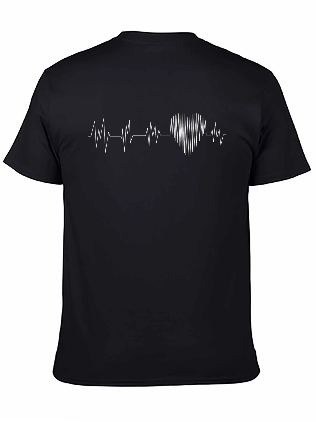 Heartbeat Graphic Tee - Black Cotton T-Shirt