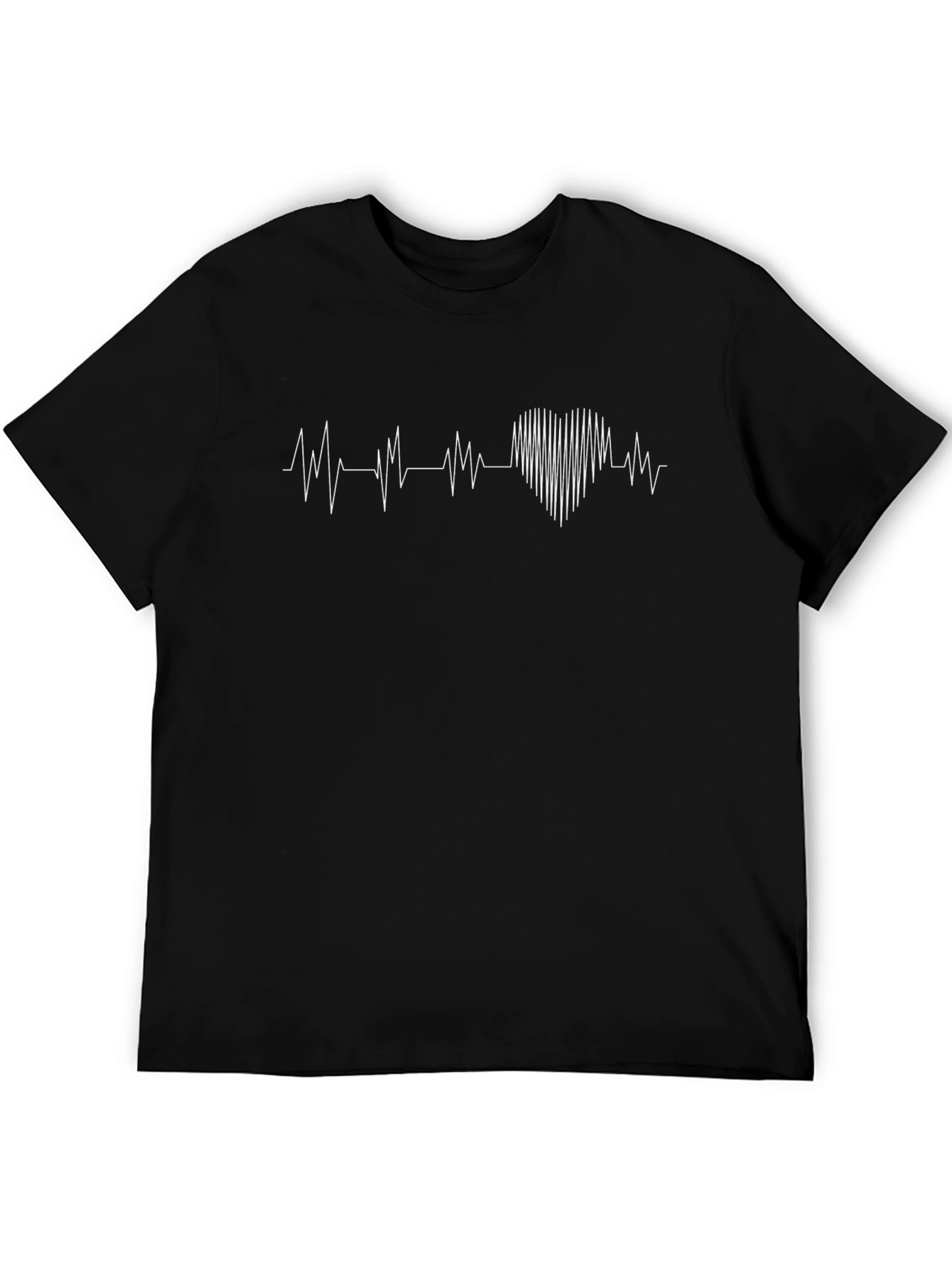Heartbeat Graphic Tee - Black Cotton T-Shirt