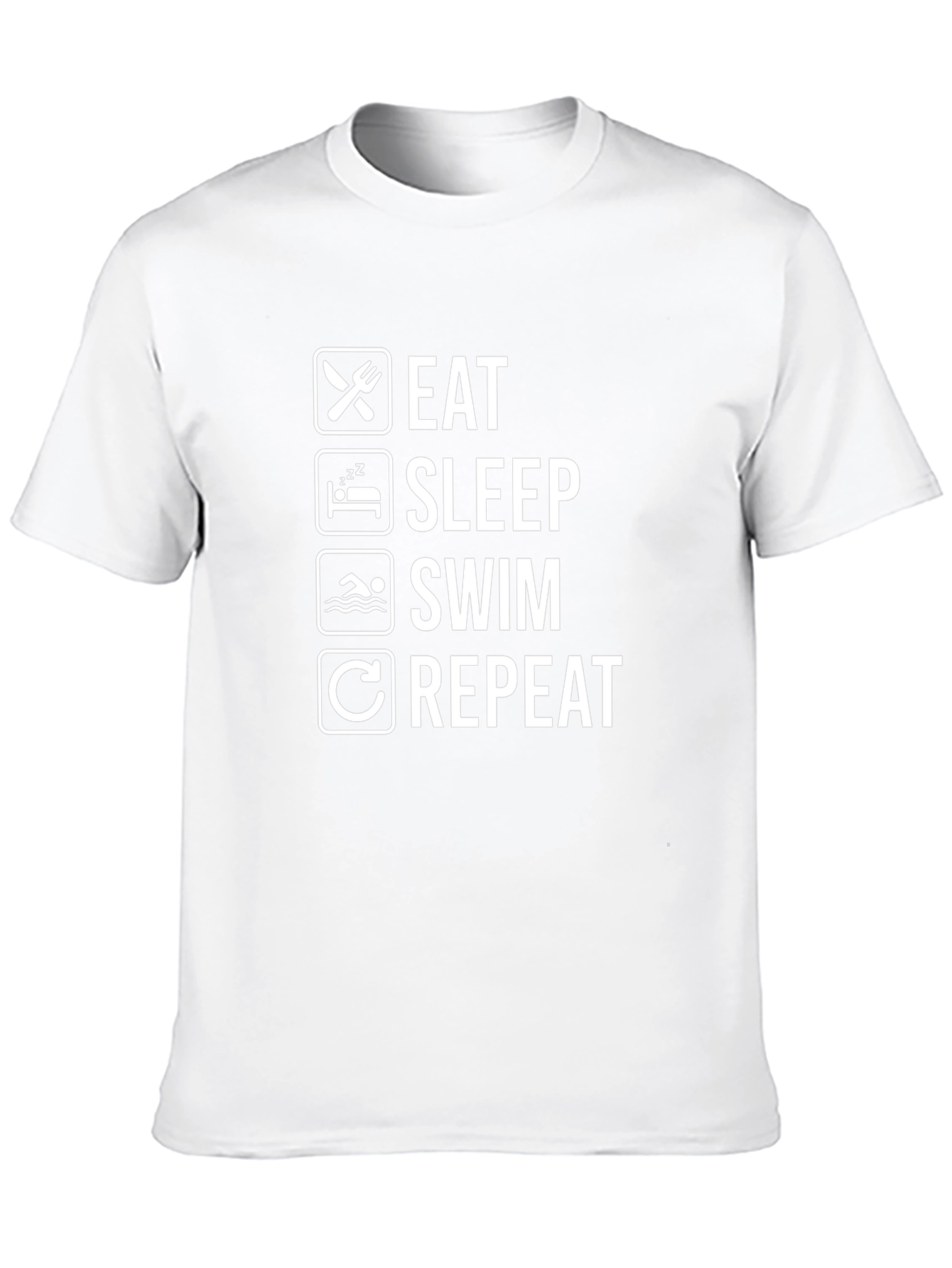 Eat Sleep Swim Repeat Black T-Shirt