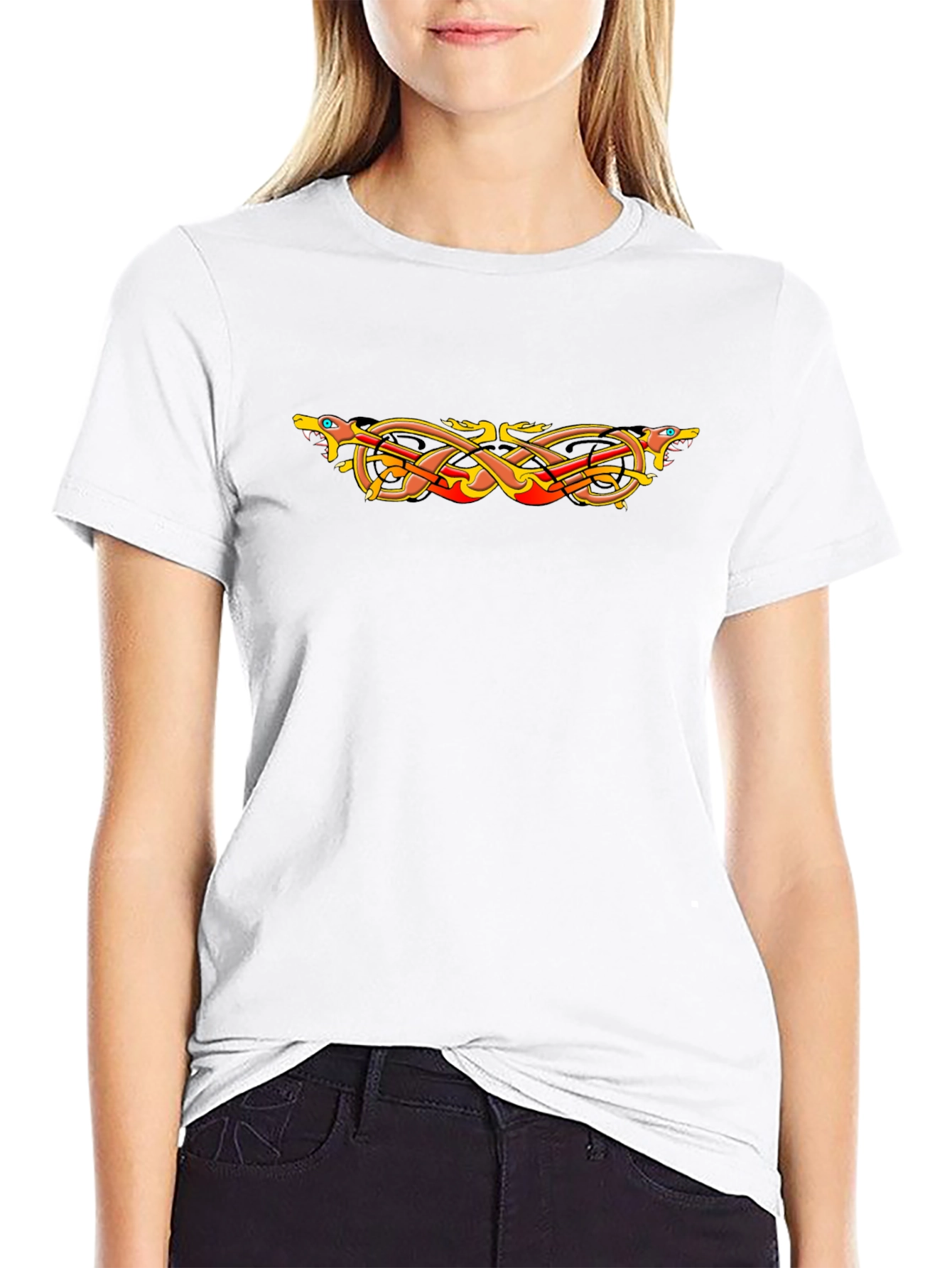 Celtic Dragon Knot Graphic Tee - Black