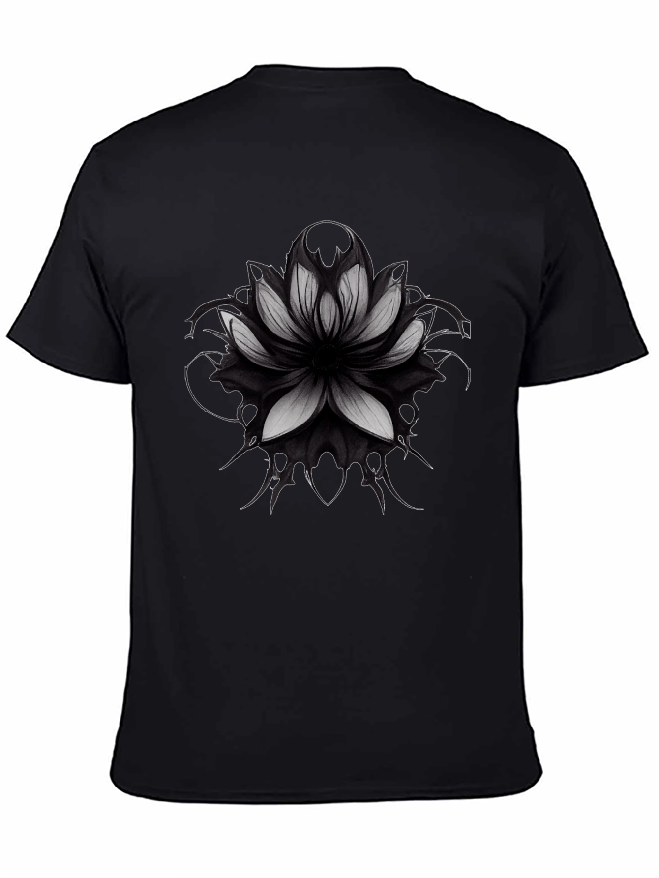 Lotus Mandala Graphic Black T-Shirt