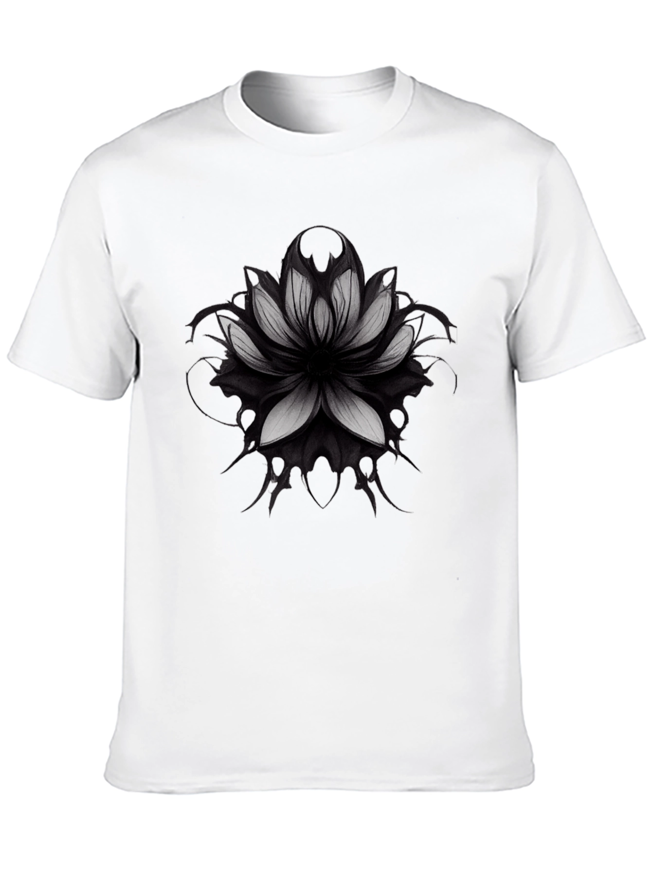 Lotus Mandala Graphic Black T-Shirt