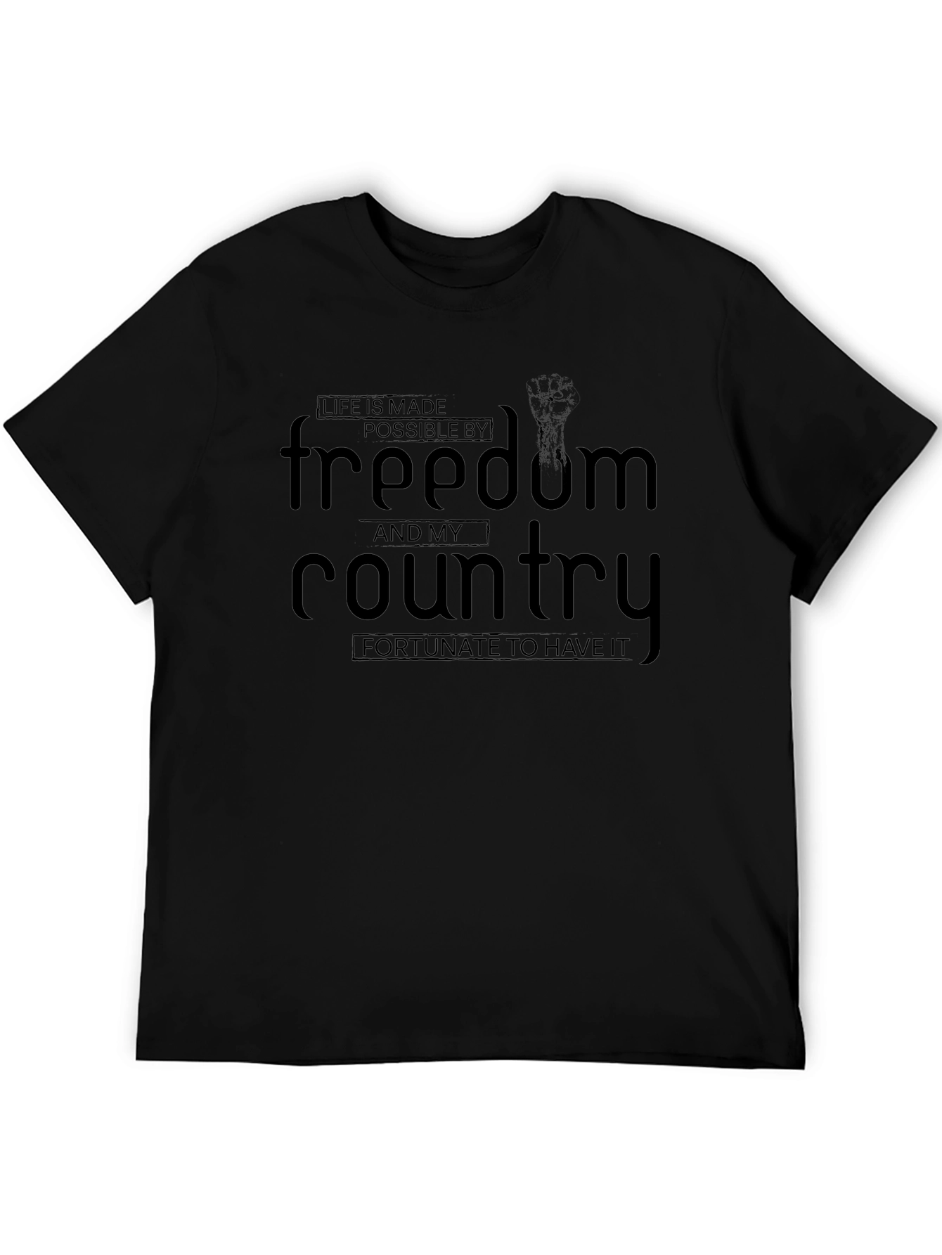 Freedom & Country Black Graphic T-Shirt