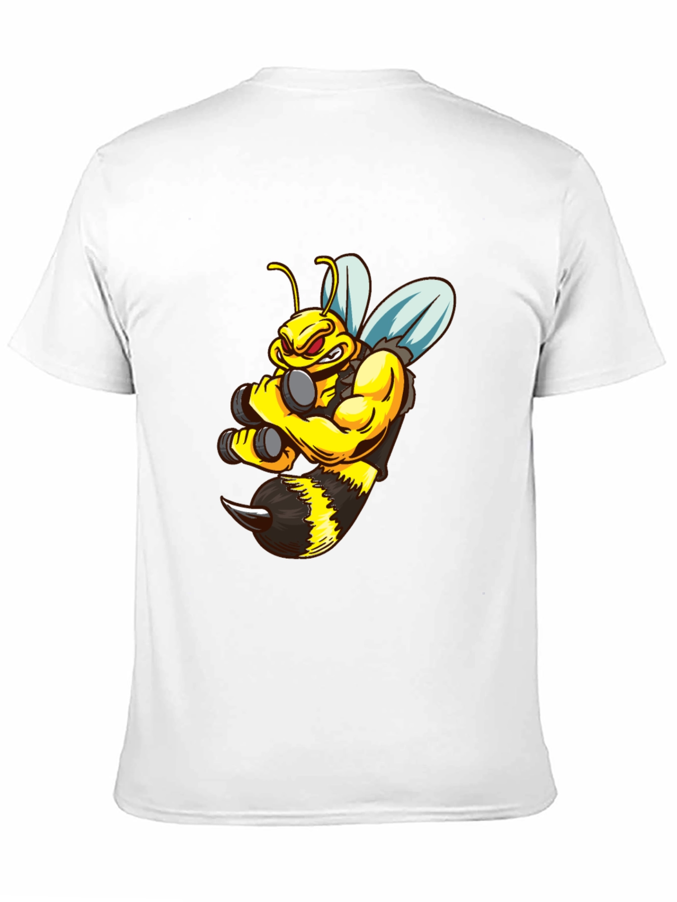 Funny Muscular Bee T-Shirt - Black Cotton Tee