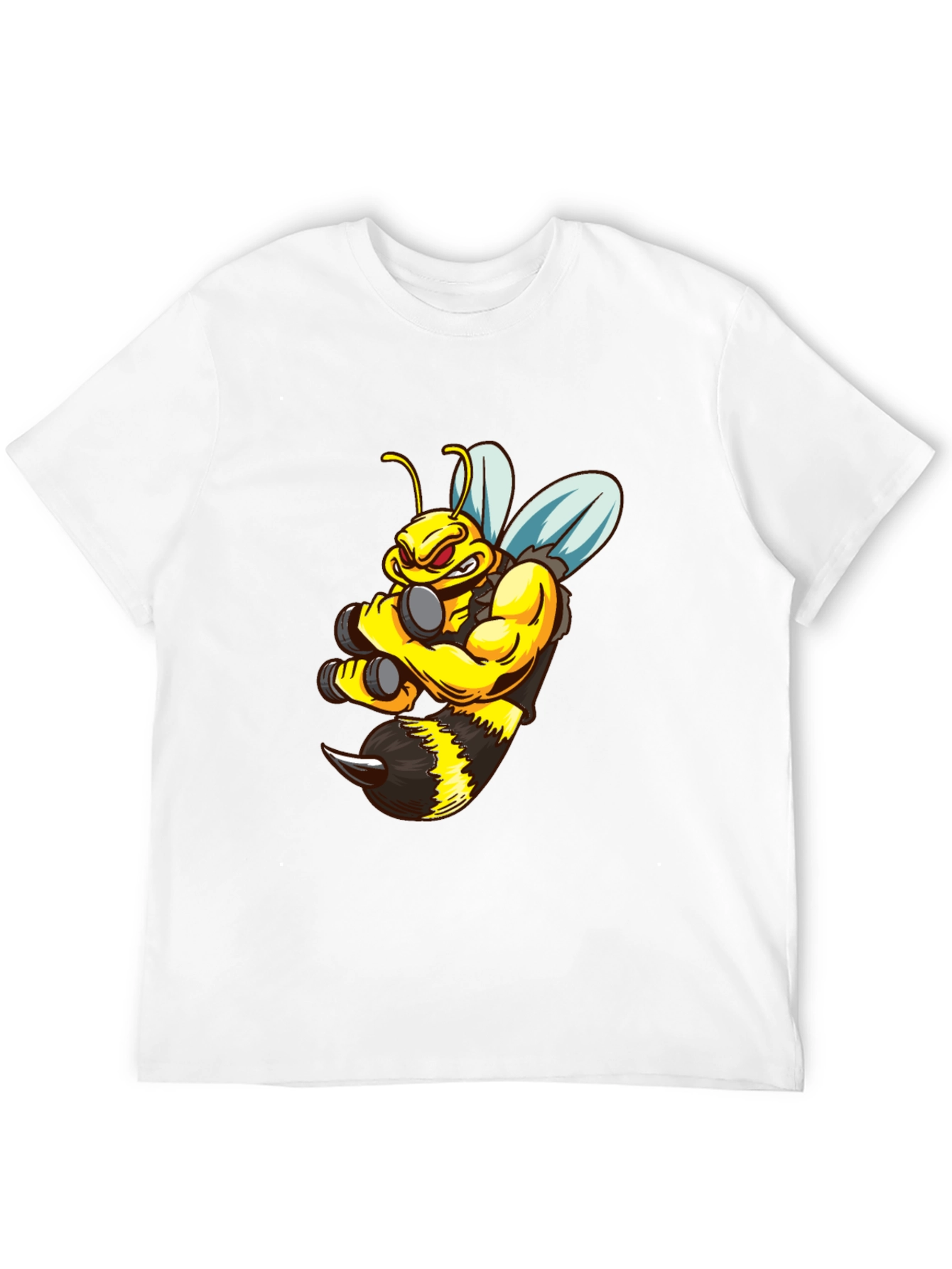 Funny Muscular Bee T-Shirt - Black Cotton Tee