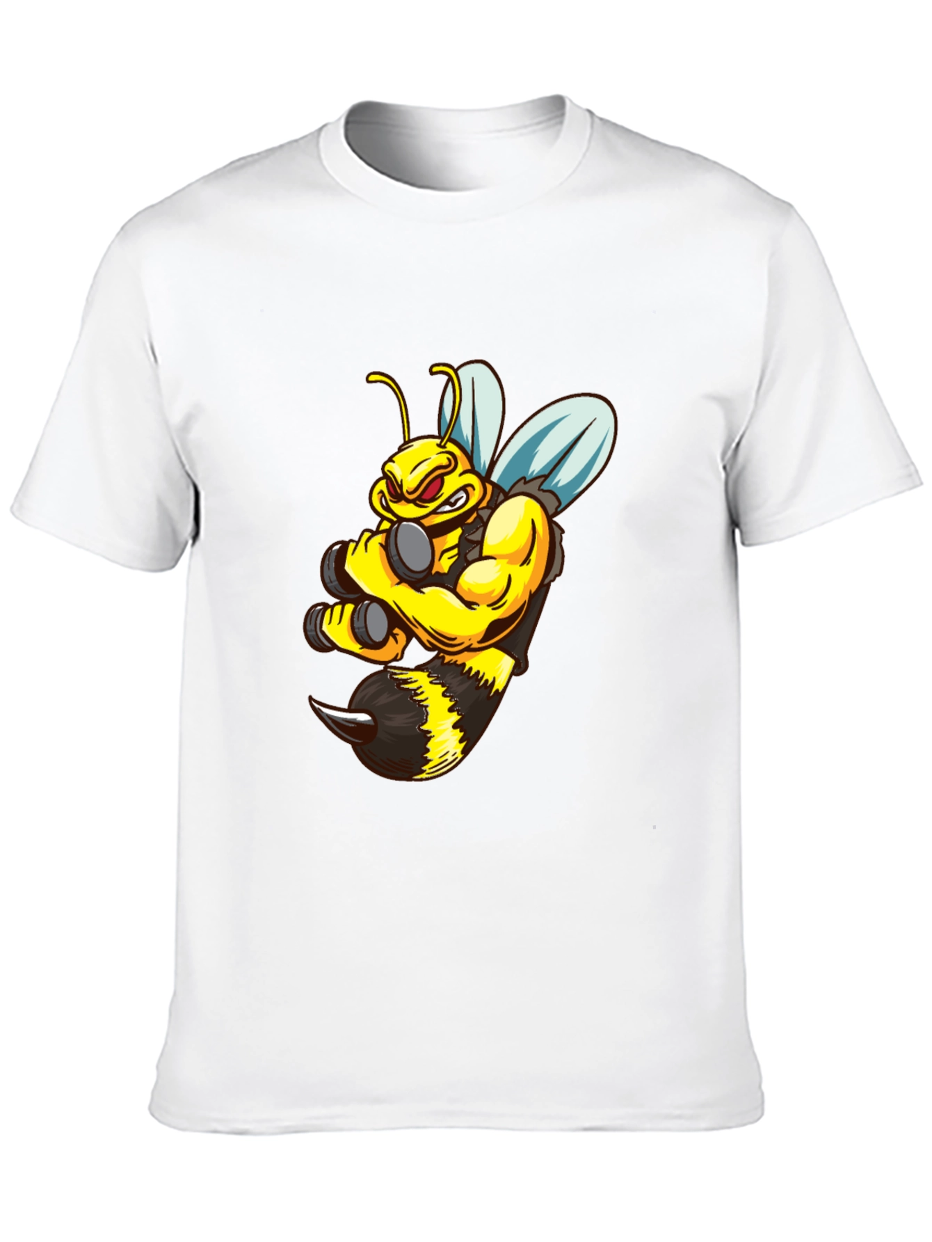 Funny Muscular Bee T-Shirt - Black Cotton Tee
