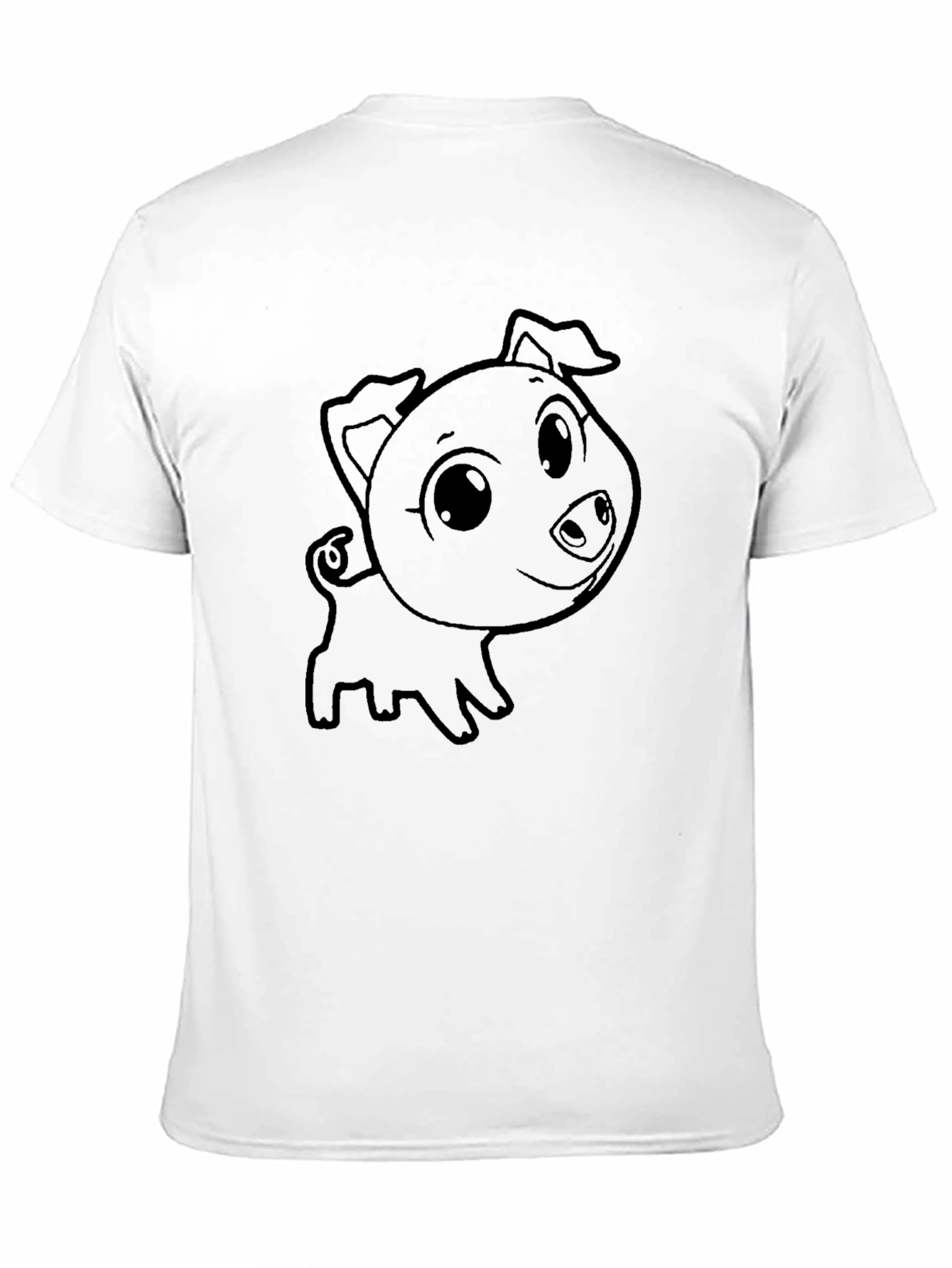 Cute Piglet Graphic T-Shirt - Black