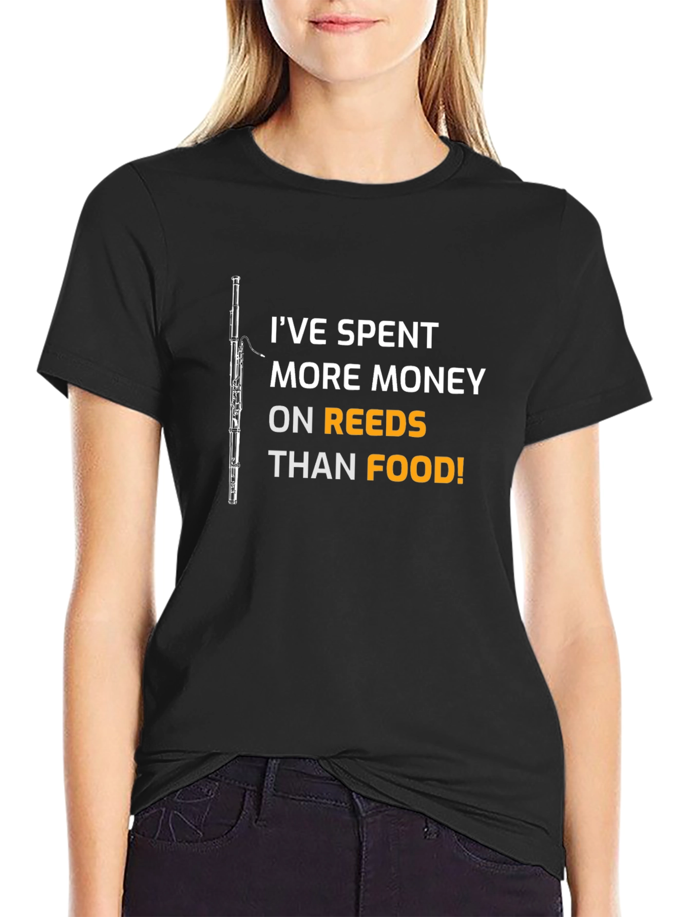 Musicians Humor T-Shirt: Reeds Over Food!