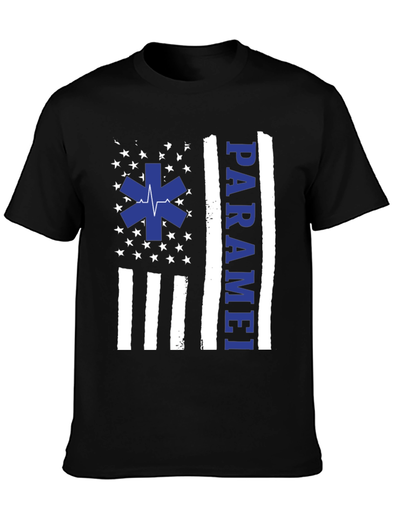 Paramedic American Flag Graphic T-Shirt - Black