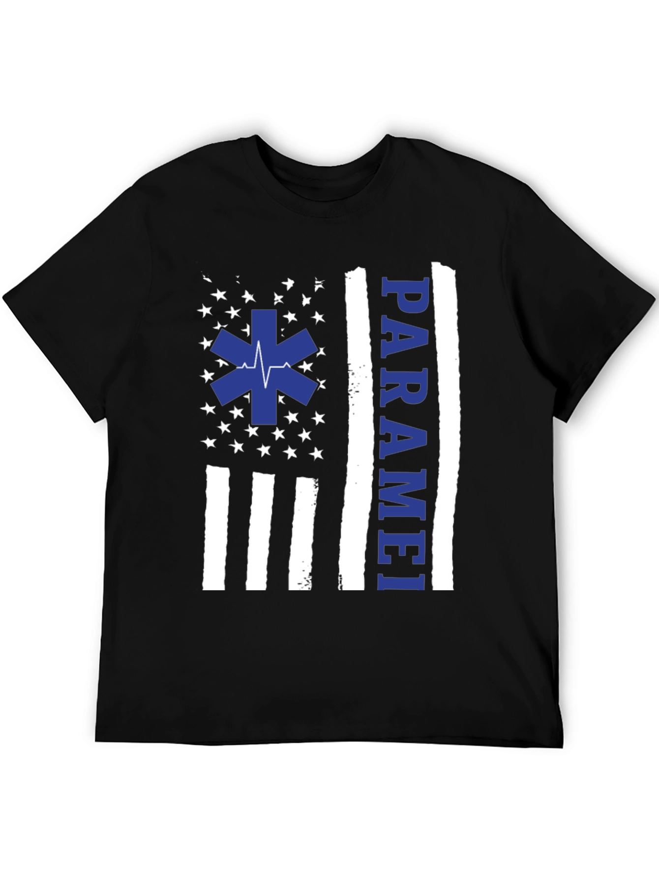 Paramedic American Flag Graphic T-Shirt - Black